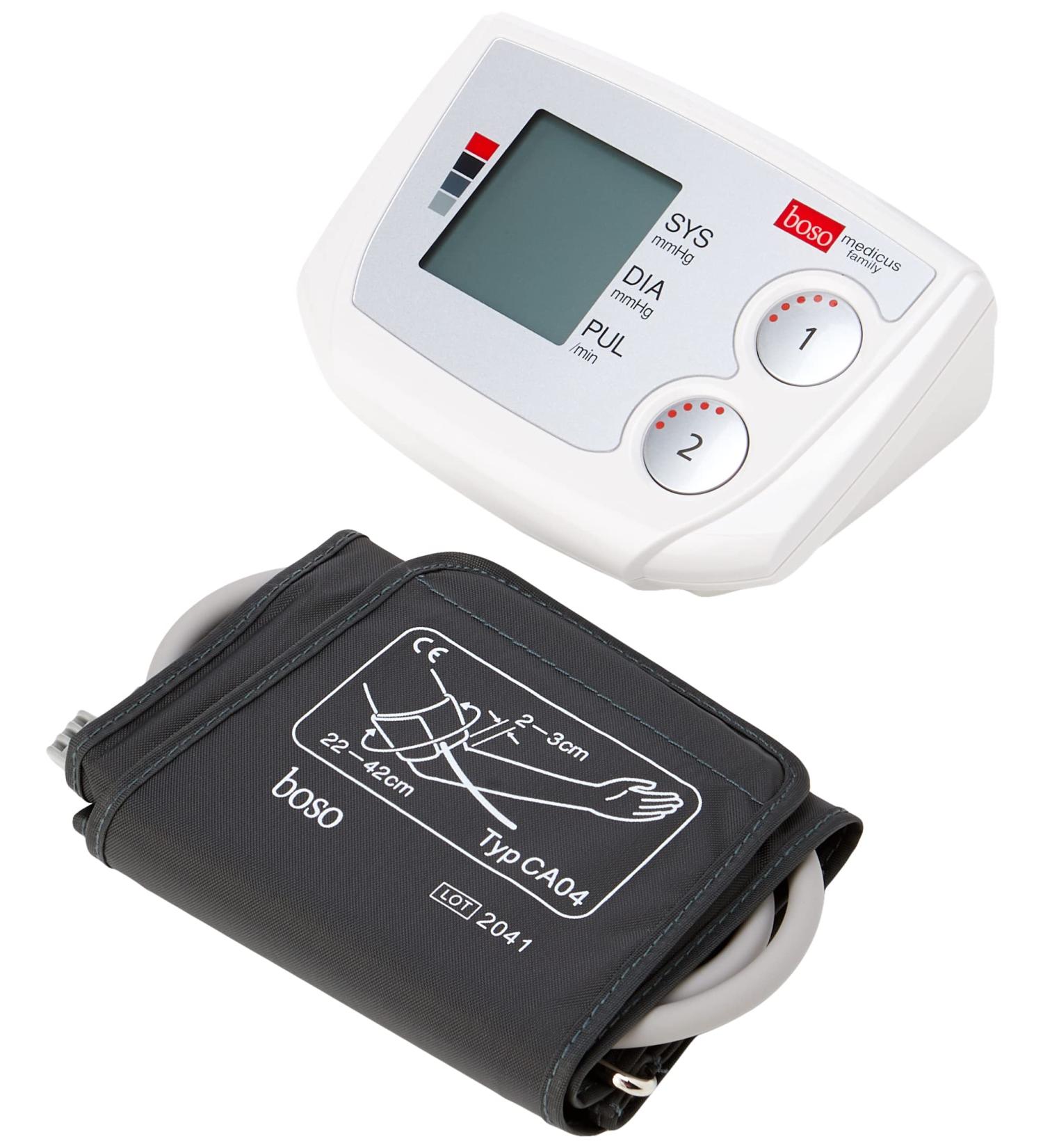 Boso Medicus Family Blood Pressure Monitor Dual Memory Large Display Arrhythmia Detection & Universal Cup (22-42cm) - Accurate Health Tracking for All Ages - Buy Online on GoSupps.com