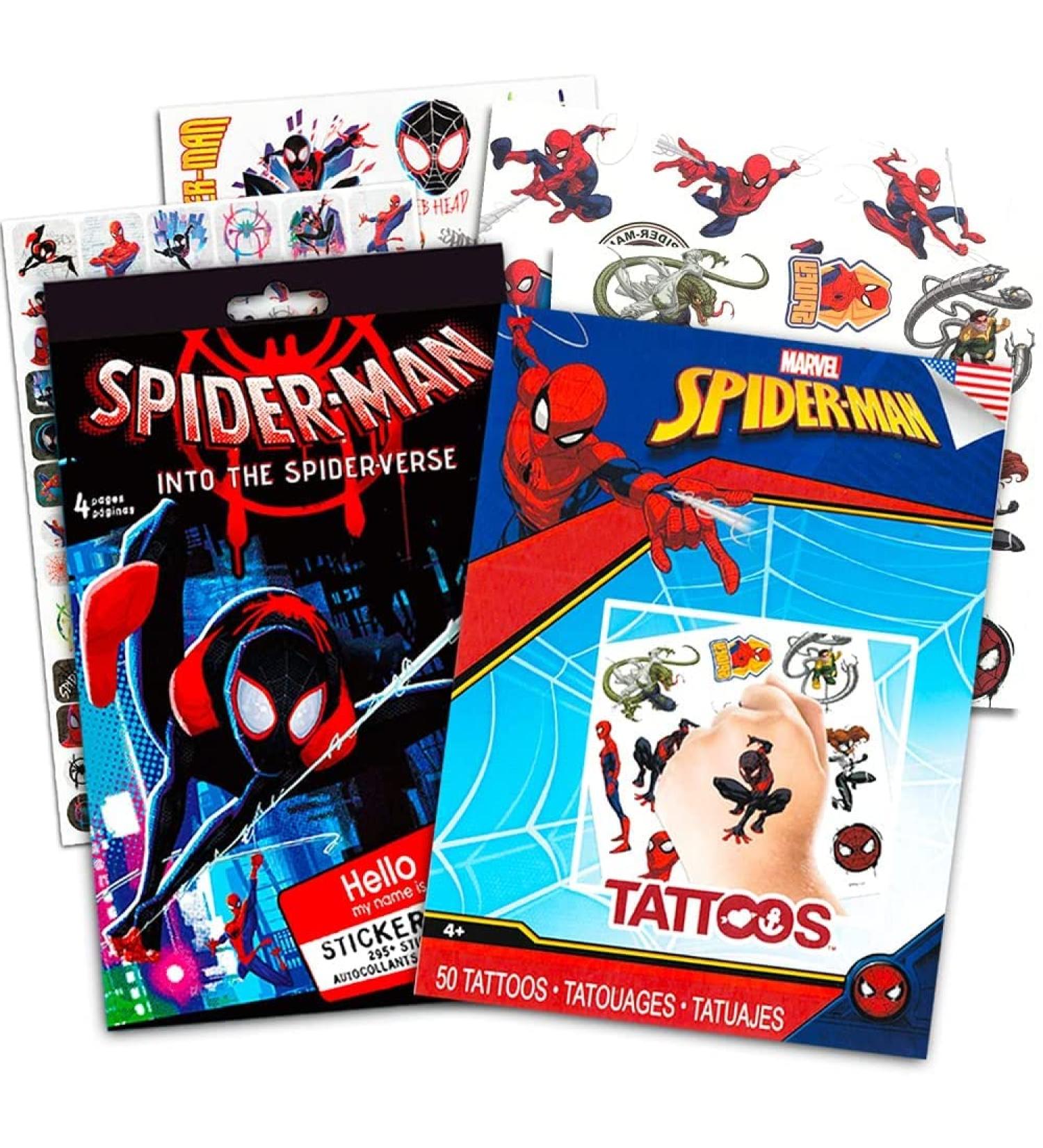Spiderman Stickers & Tattoos Bundle - 295+ Spider-Verse Stickers & 50 Temporary Tattoos - Buy Online on GoSupps.com
