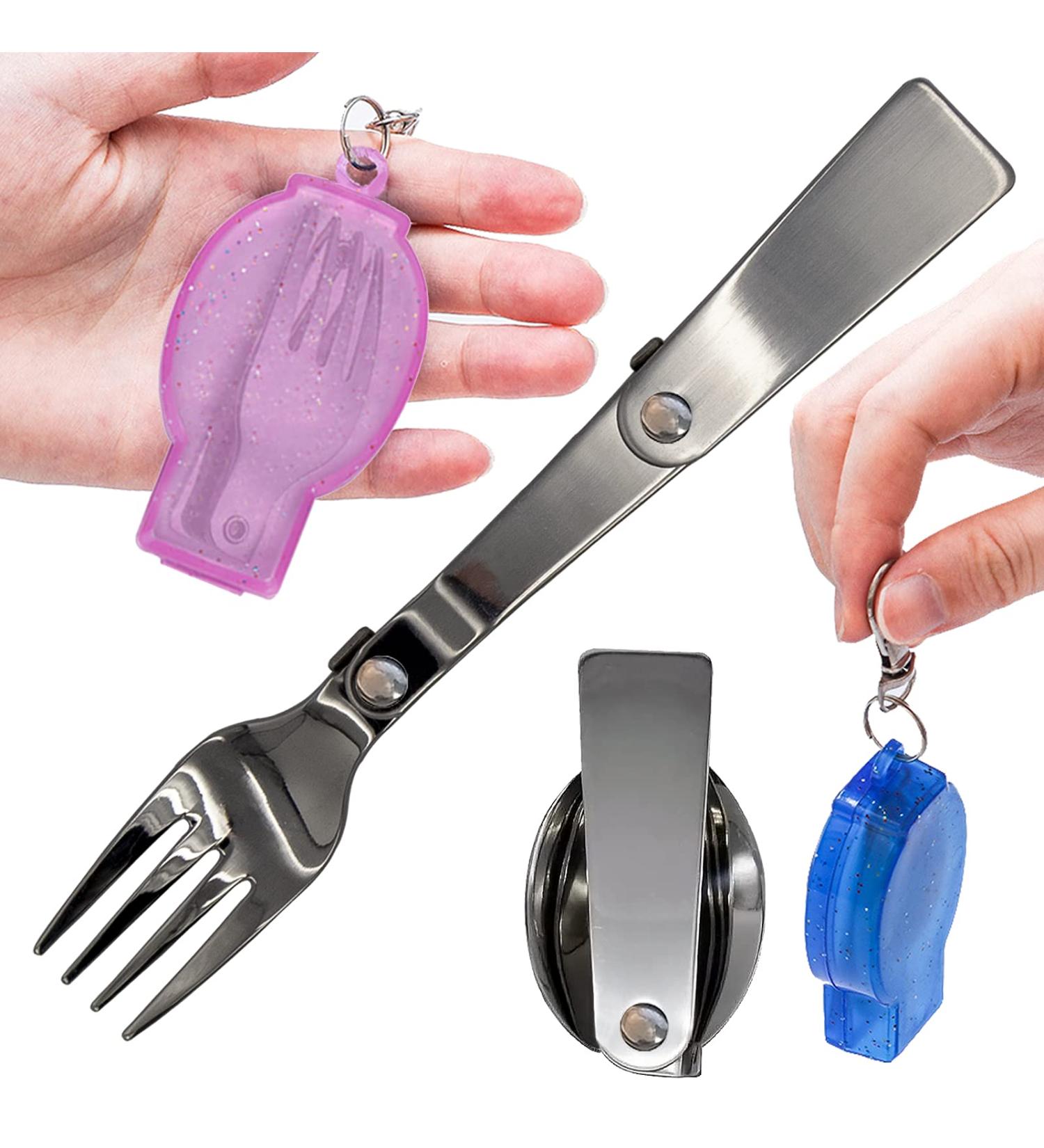 Folding Fork and Spoon Set with Storage Cases - Portable Cutlery for Travel, Camping, Outdoors - Thermos Picnic Utensils - Buy Online on GoSupps.com