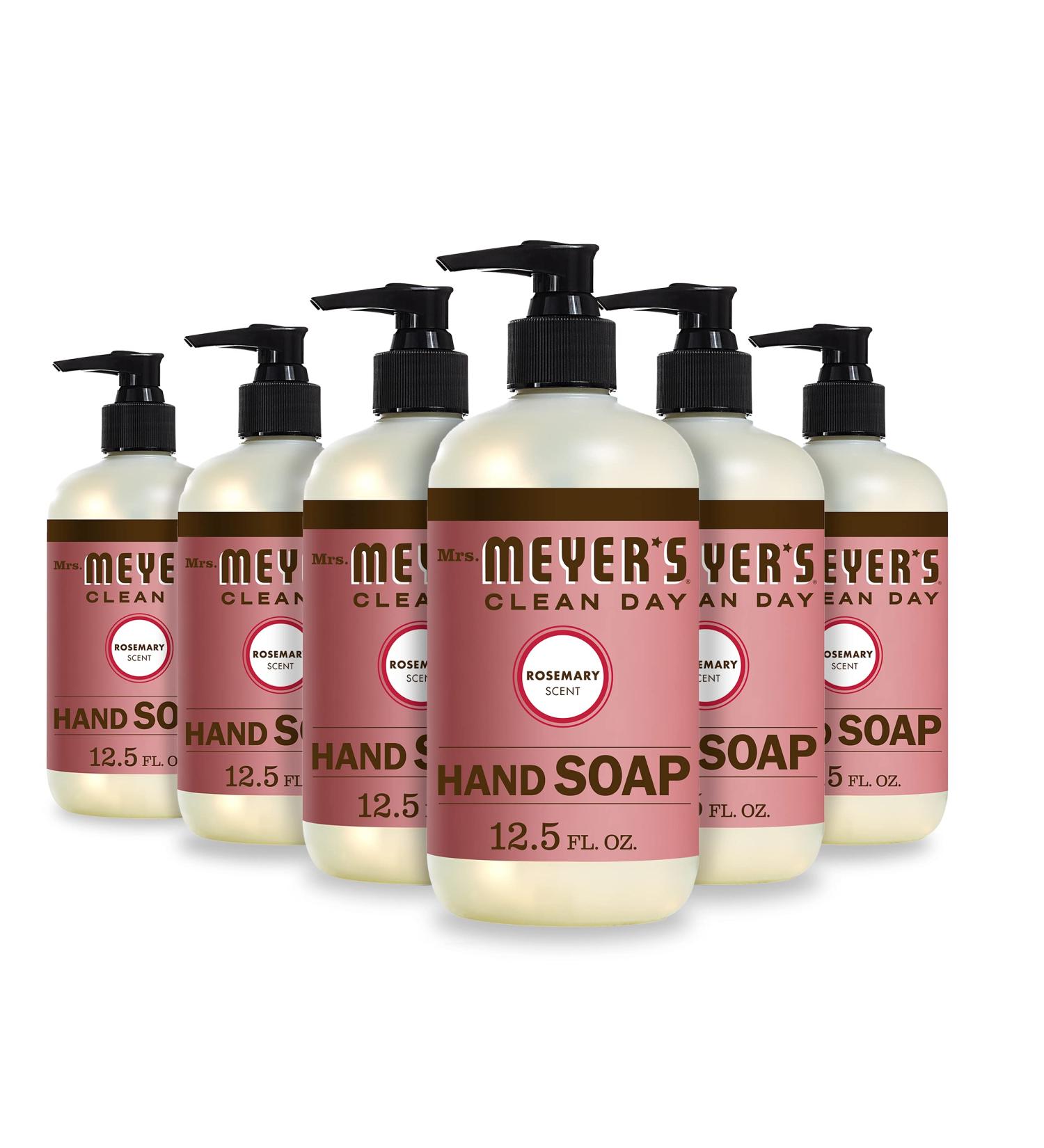 Mrs. Meyer's Rosemary Hand Soap 12.5 fl. oz - Biodegradable Formula - Pack of 6 - Buy Online on GoSupps.com