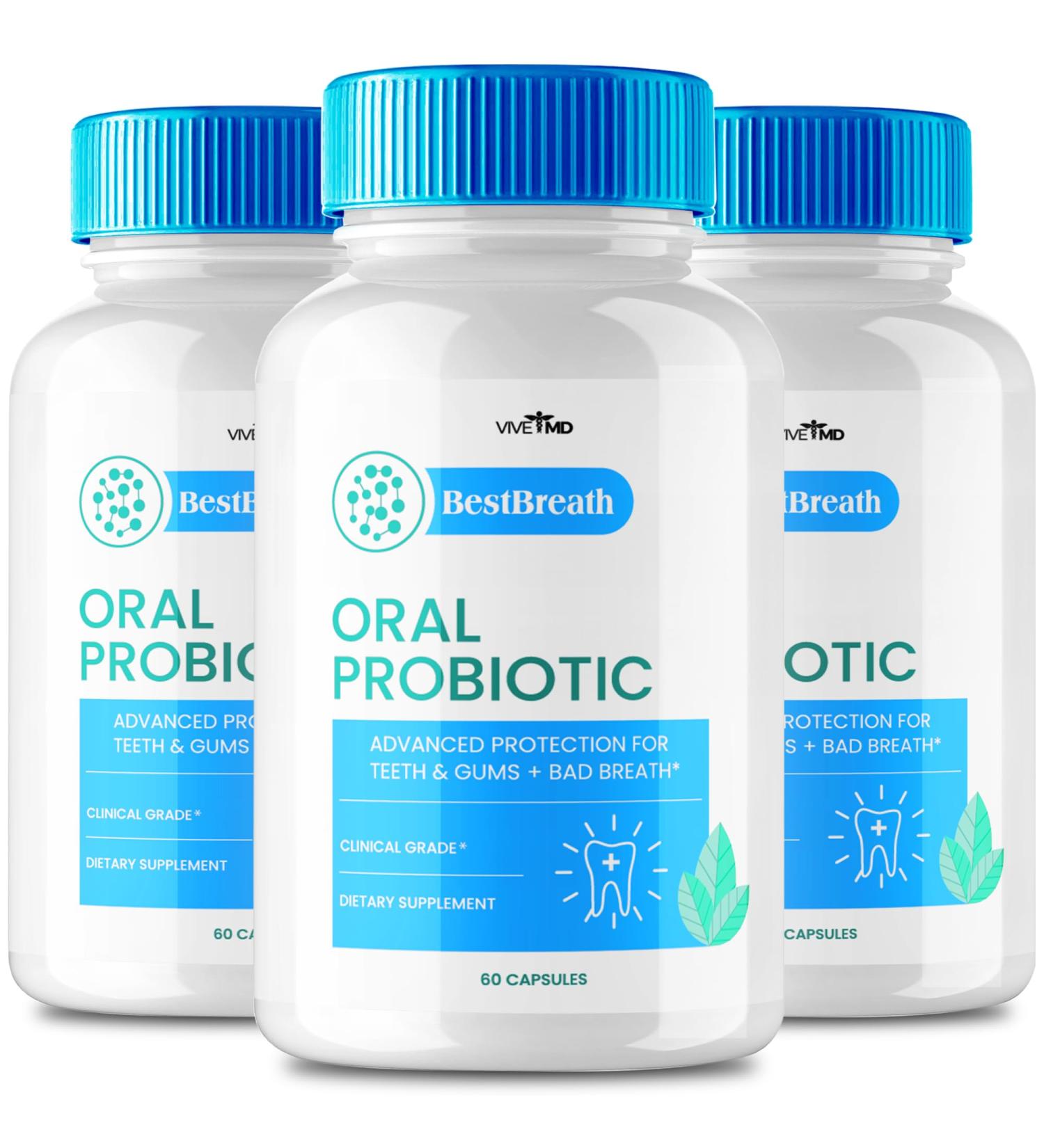 Best Breath Oral Probiotic - Best Breath Dental Probiotic for Teeth and Gums - Best Breath Advanced Supplement Pills for Healthier Teeth Gums & Bad Breath BestBreathe Oral Probiotic Reviews (3 Pack)