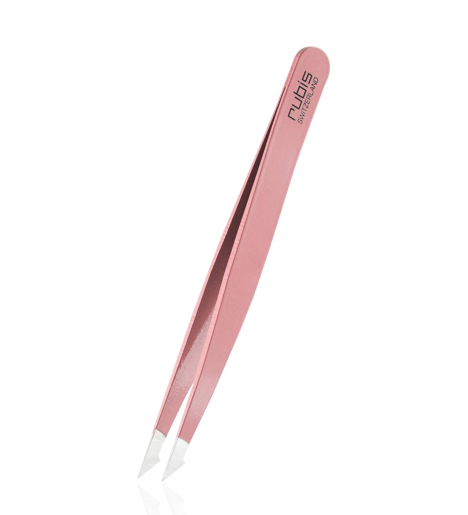 Rubis 2-in-1 Tweezers - Pointed & Fine Splinter Tweezers for Eyebrows Ingrown Hair - Pink | International Shipping - Buy Online on GoSupps.com