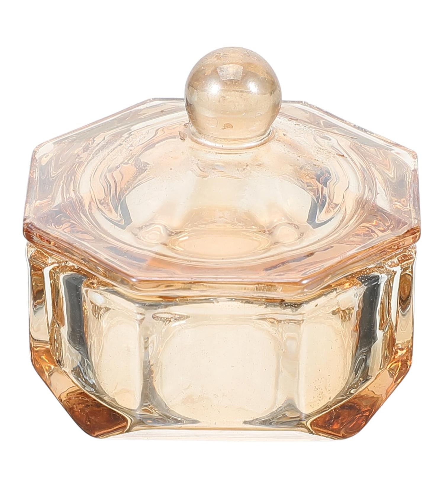 Ipetboom Glass Nail Art Dappen Dish Nail Liquid Powder Bowl Monomer Holder with Lid for Manicure Nail Art Tools - Buy Online on GoSupps.com