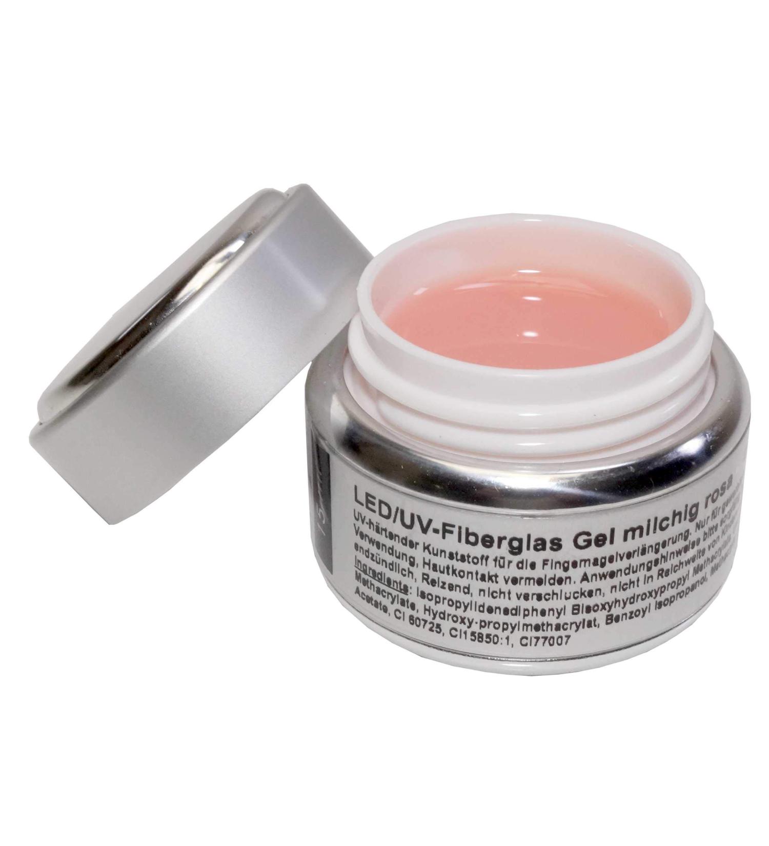 StudioLine LED/UV-Gel Fiberglass milky pink thick viscous milky ros 15 ml natural glossy 1-phase