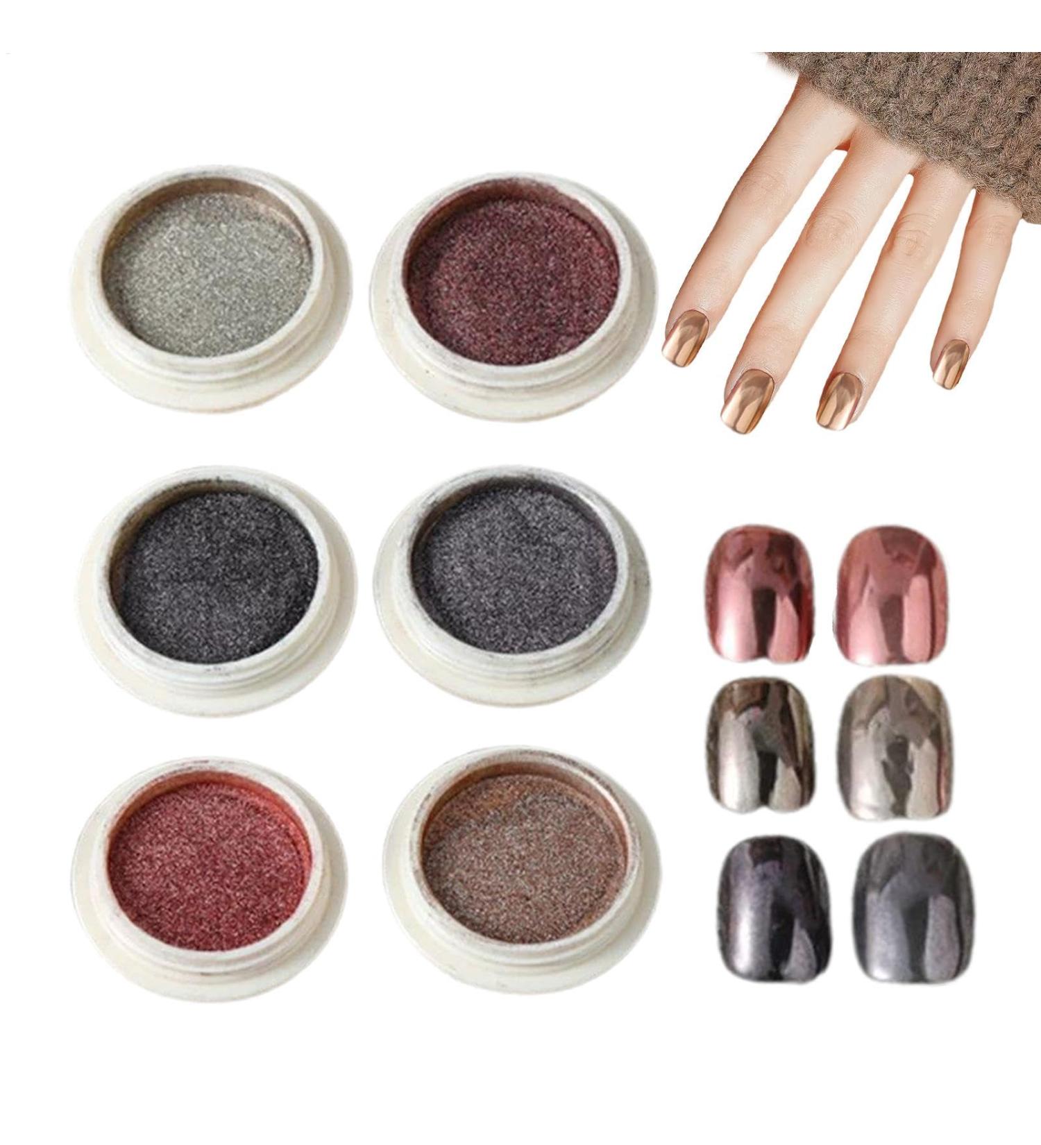Kit de poudre ongles chrom poudre de ongles chrom e - 6 couleurs paillettes Fingernail Chrome Nail Pigment Powder Shimmer pour petite amie femme amie s ur fille 04 D - Buy Online on GoSupps.com