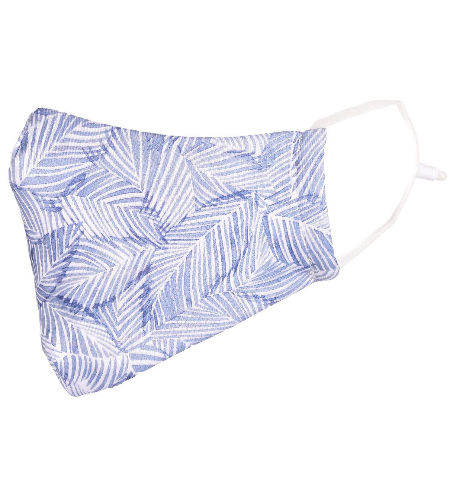 Stylbreaker Unisex Fabric Mask with Leaves Pattern - Washable Reusable Community Mask 08040002 | Blue & White Design for International Shipping - Buy Online on GoSupps.com