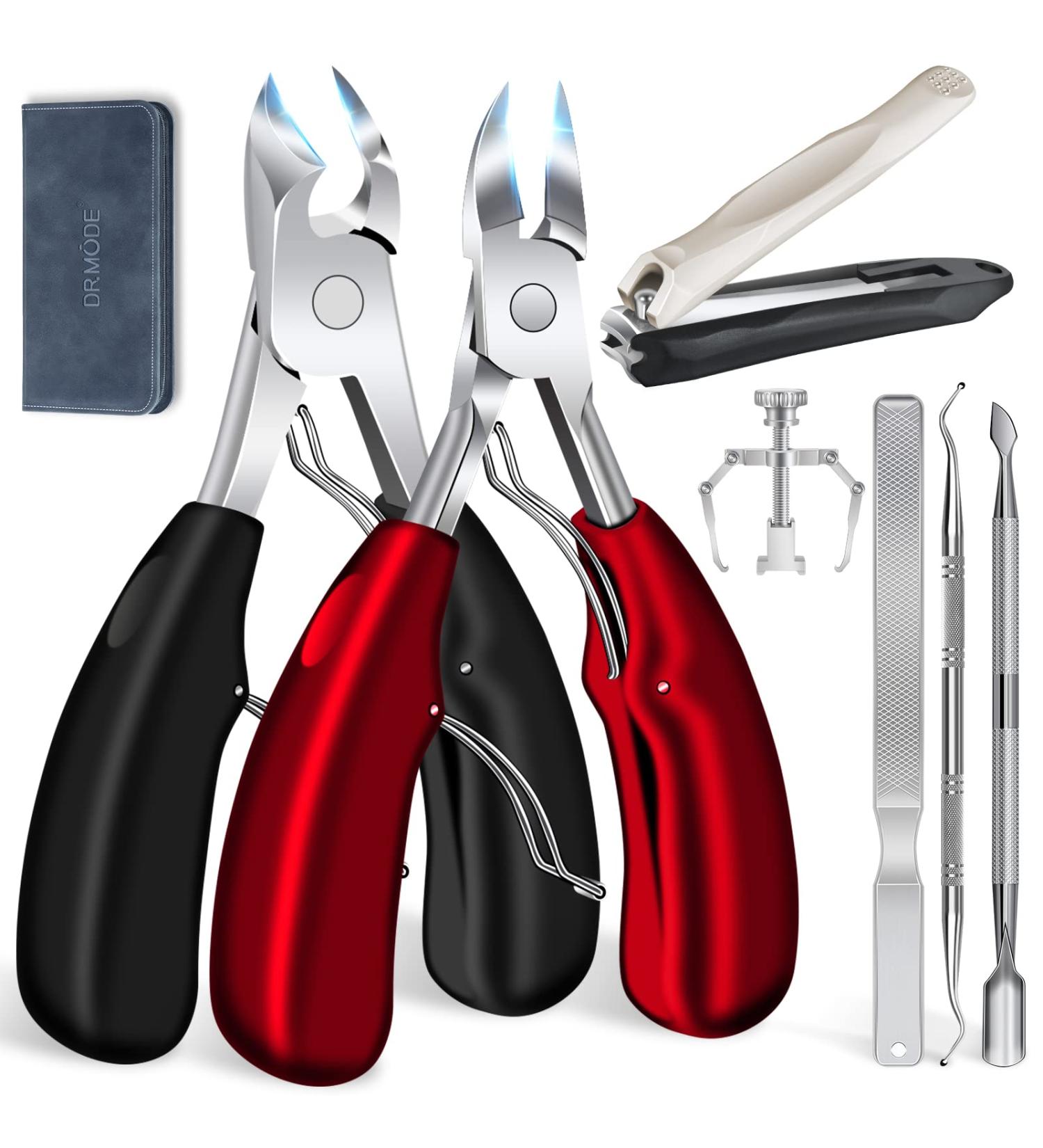 Senior Toenail Clippers - 8PCS Sharp Curved Blade for Thick Nails | Heavy Duty Professional Nail Cutter with Catcher - Buy Online on GoSupps.com