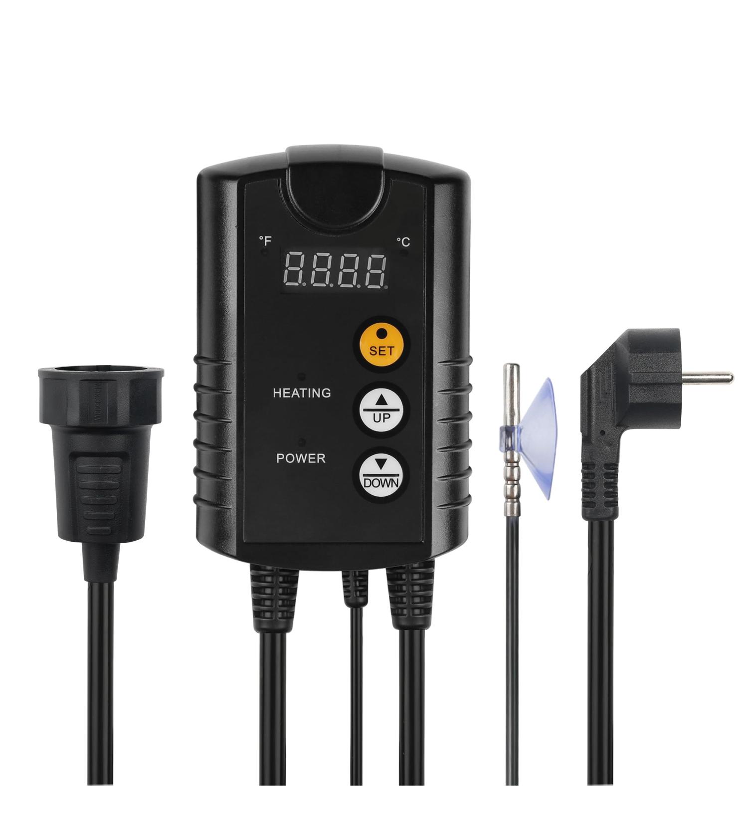 HBN Digital Temperature Controller with Sensor - Ideal for Heating Mats Seed Germination Reptile Breeding and Greenhouse Incubation - 230V Thermostats International Shipping Available - Buy Online on GoSupps.com