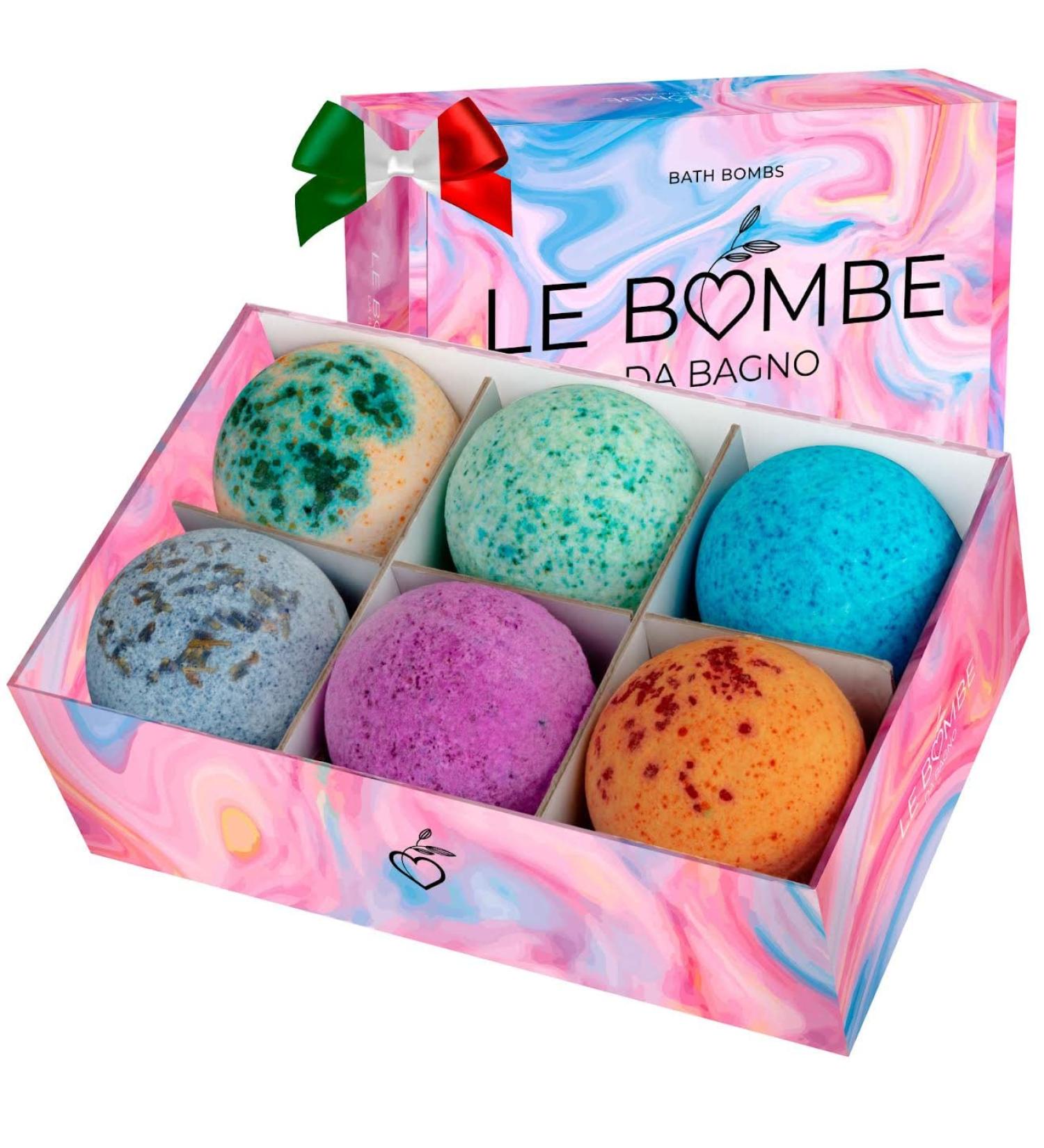 Le Bomb Handmade Bath Bombs - Made in Italy | 6 XXL Super Fragrant Bubbling Bath Bombs | Perfect Gift Ideas for Women Mothers Girls & Children - Buy Online on GoSupps.com