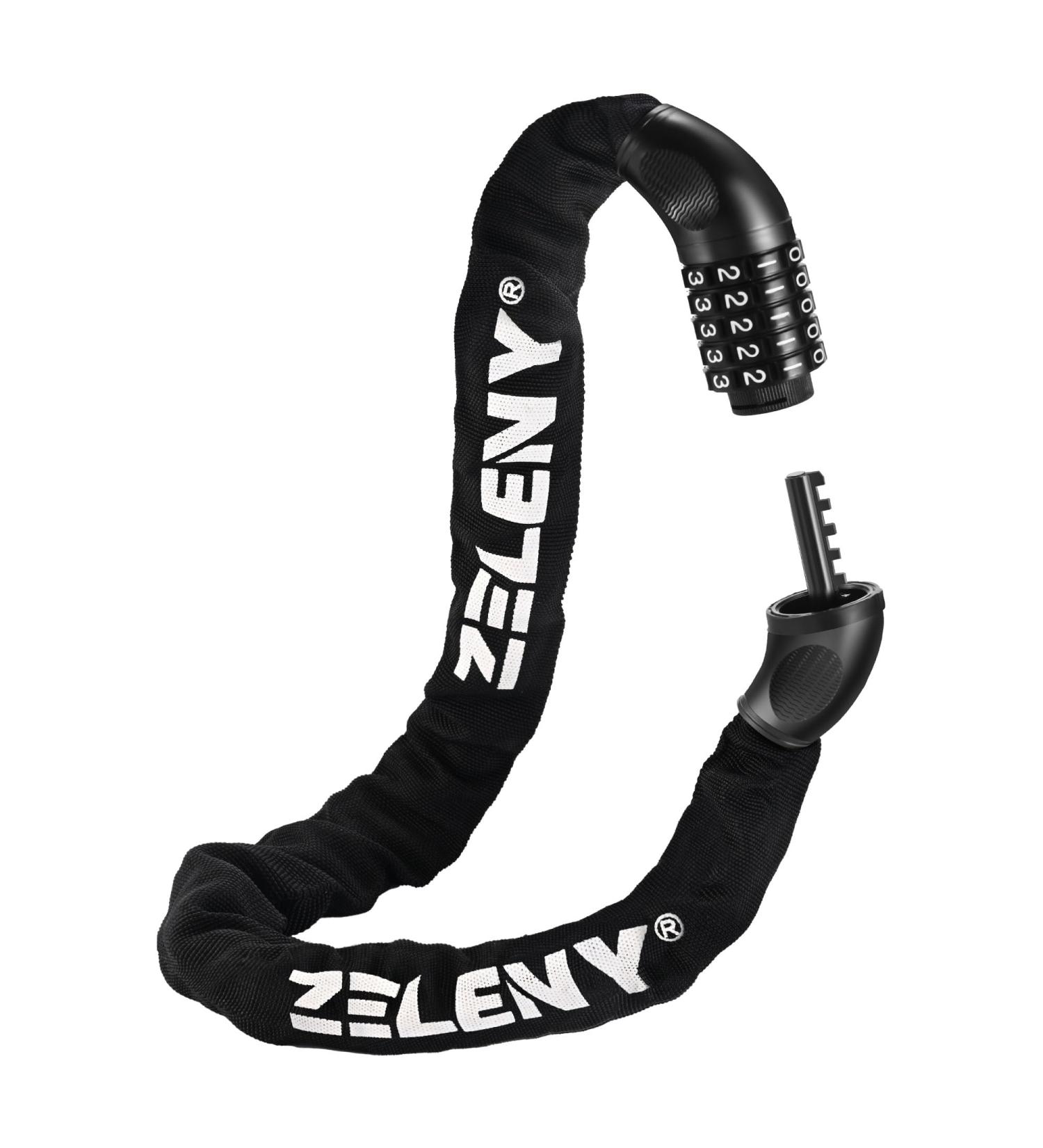 Zeleny High-Safety Bicycle Lock - 7mm 90cm Chain with 5-Digit Code for Bikes Motorcycles & e-Scooters - Buy Online on GoSupps.com