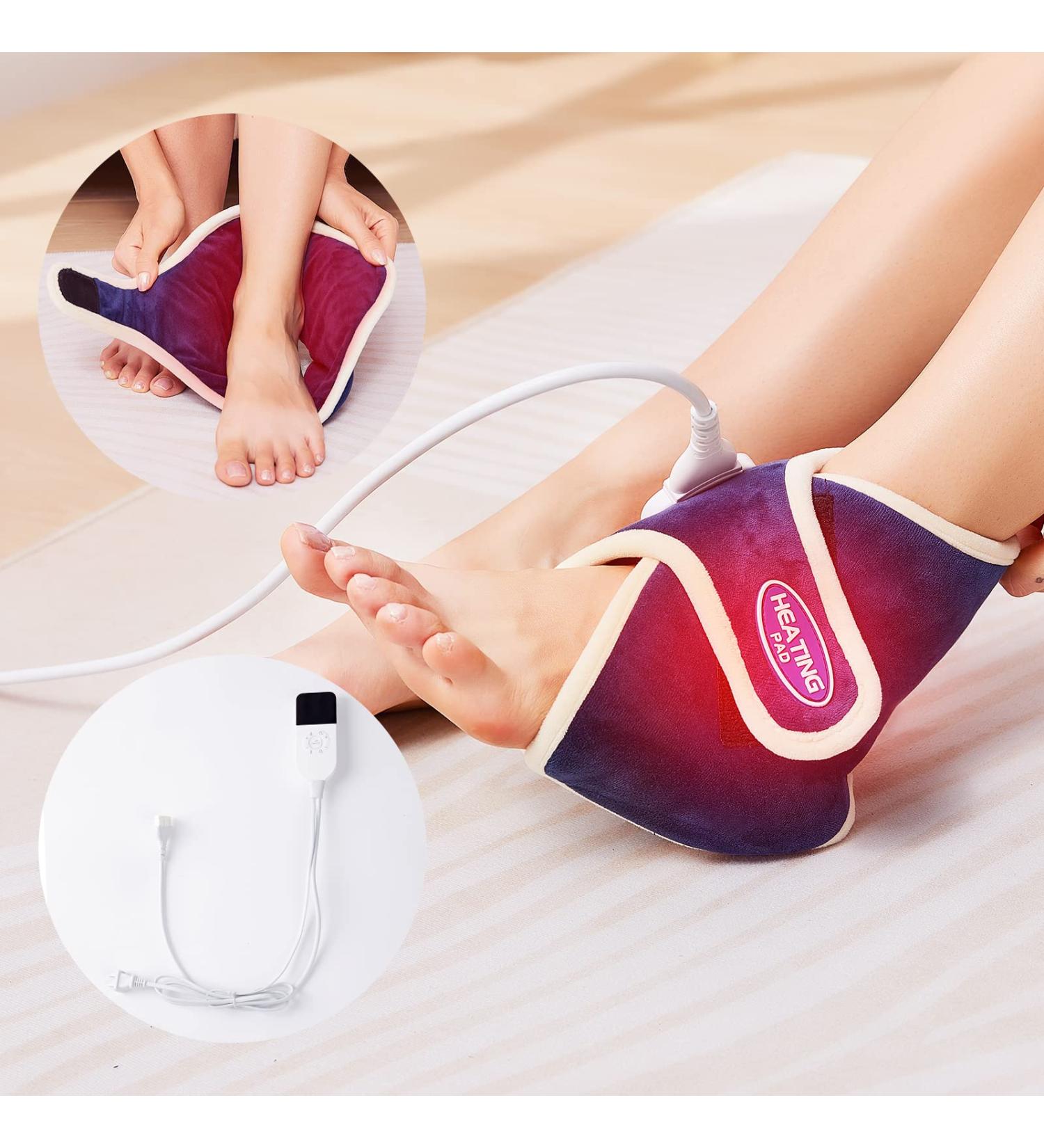 ALDIOUS Electric Heating Pad for Feet and Ankle - Fast-Heating, Ergonomic Wrap with Auto Shut Off and Adjustable Heat Settings - Buy Online on GoSupps.com
