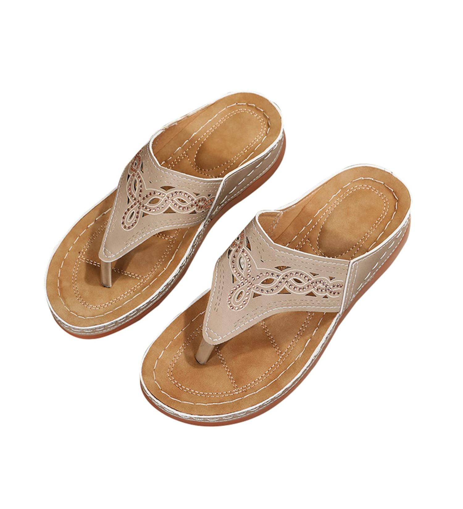 XINGAKA Women's Orthopedic Sandals Plantar Fasciitis Arch Support Sandals - Grey 39 - Buy Online on GoSupps.com