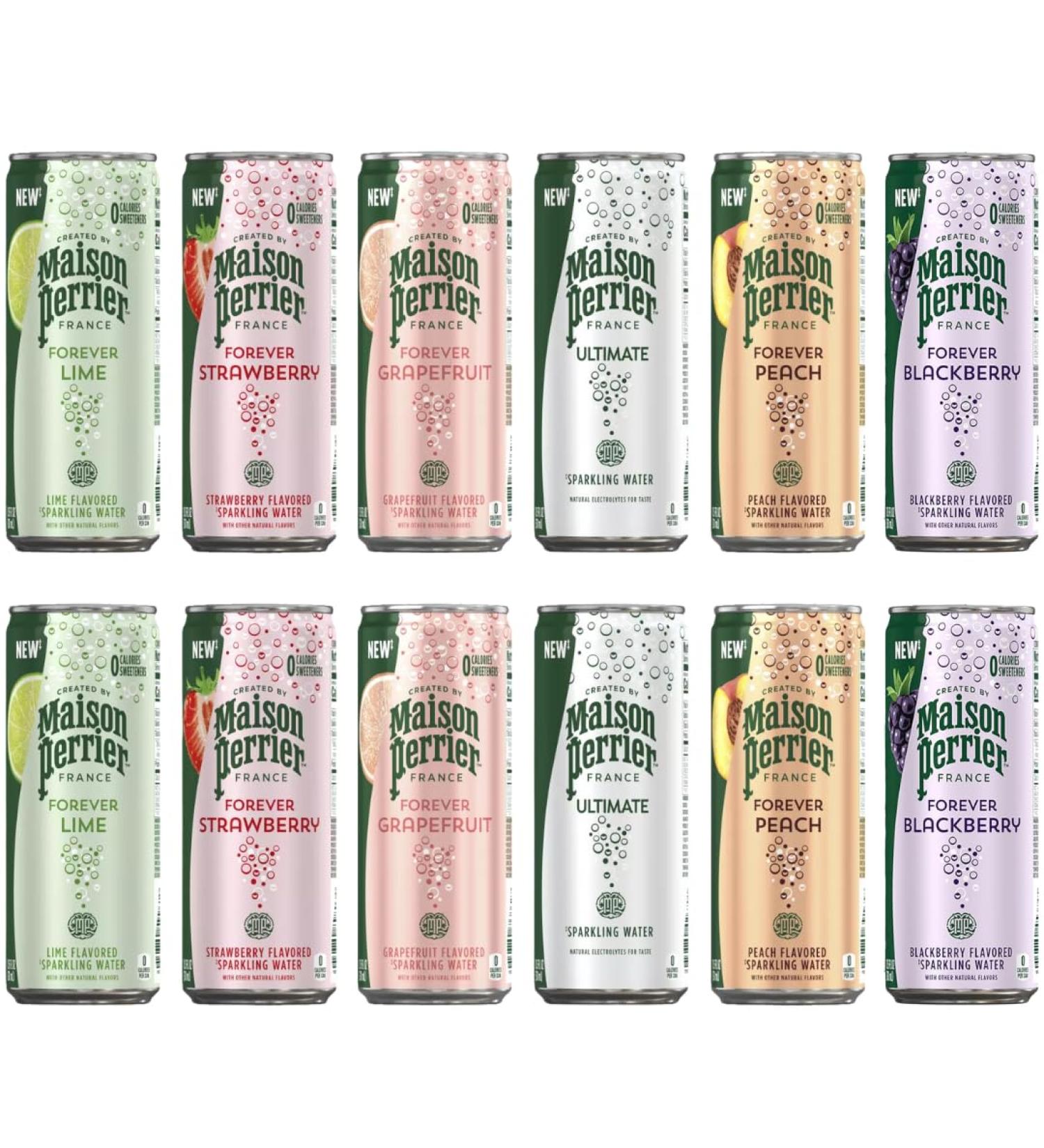 Flavored Carbonated Mineral Water Variety Pack - Refreshing 12-Count Cans (11.15 Fl Oz) | International Shipping Available - Buy Online on GoSupps.com