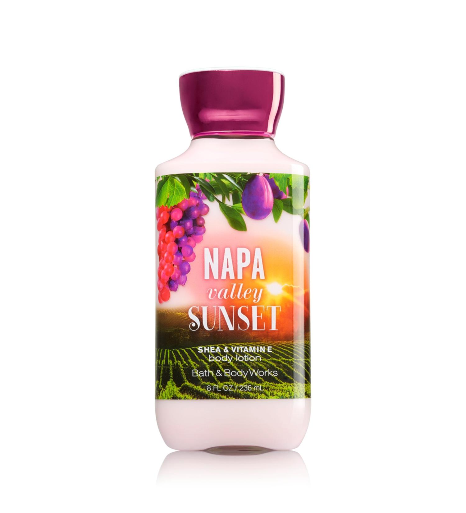 Bath and Body Works Shea and Vitamin E Lotion Napa Valley Sunset 8 Ounce Full Size Retired Fragrance