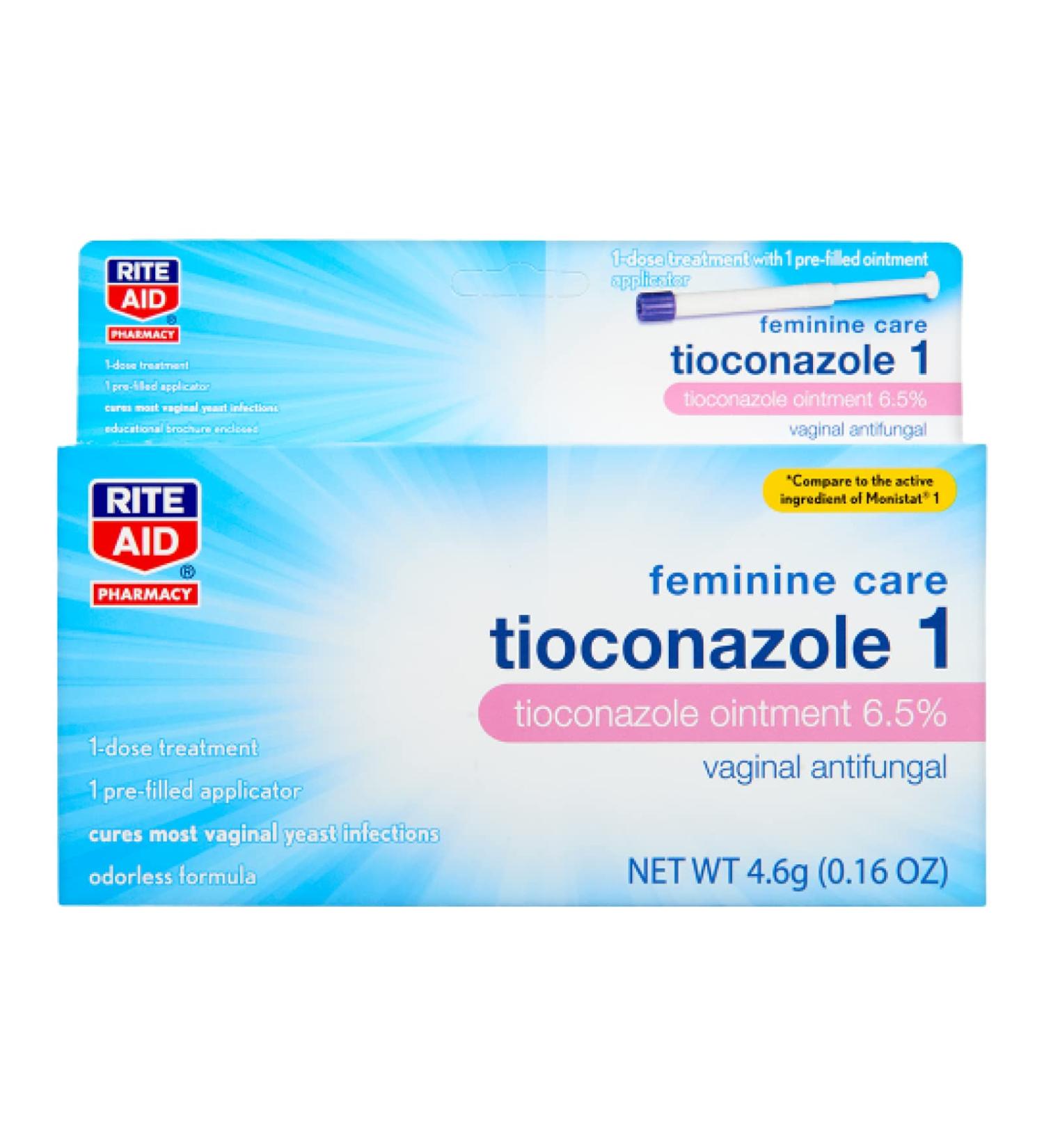 Rite Aid Tioconazole 1 Ointment 1 Day Treatment - 0.16 oz | Vaginal Antifungal Care - Buy Online on GoSupps.com