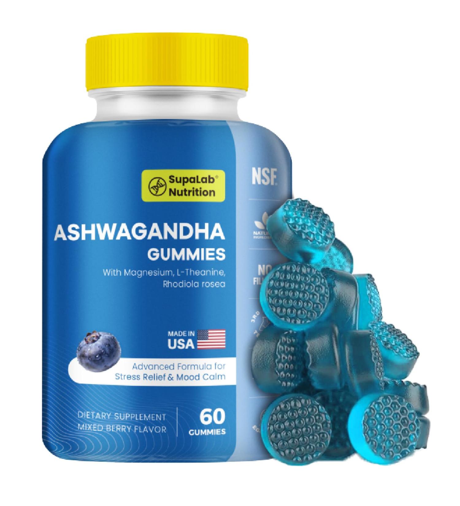 MEGNETA Ashwagandha Gummies Blueberry Flavor Natural & No Fillers 60 Gummies 30-Day Supply - Buy Online on GoSupps.com