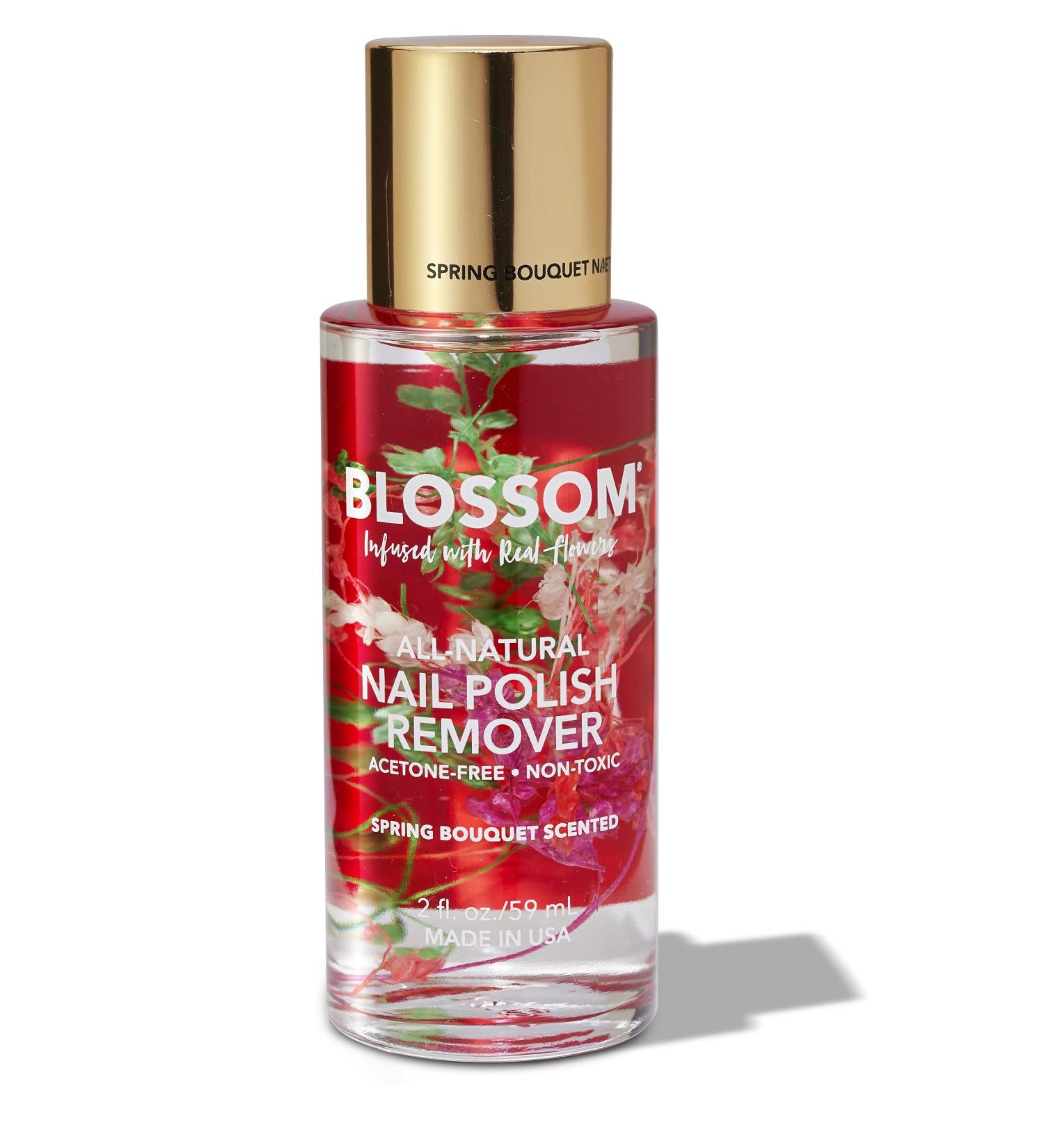 Blossom All Natural Vegan Nail Polish Remover - Scented Flower Infused Acetone Free Organic & Cruelty Free - 2 fl. oz. Made in USA - Buy Online on GoSupps.com