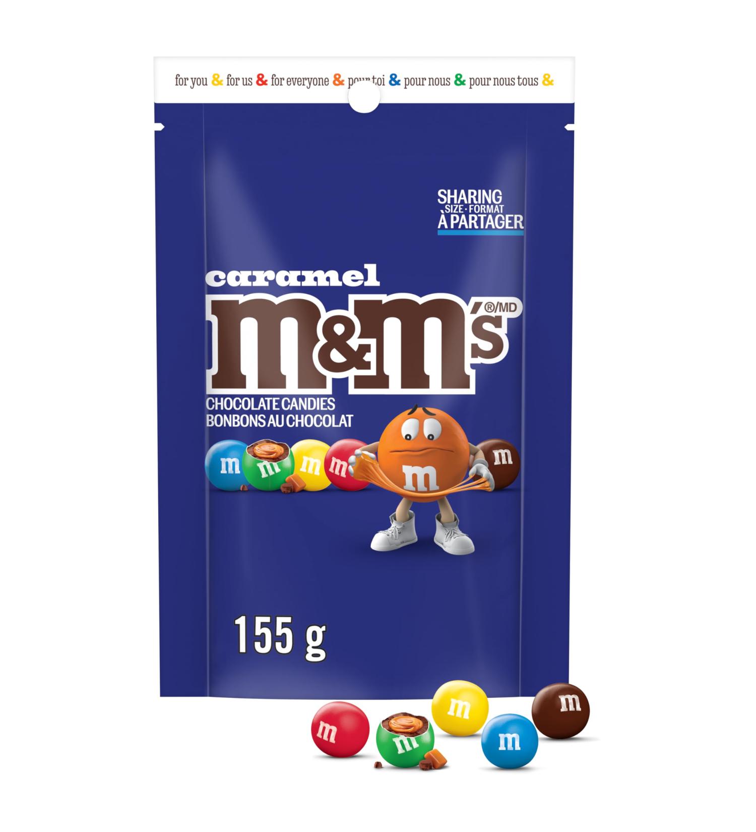 M&M'S Caramel Milk Chocolate Candies Sharing Bag 155g Caramel 155g
