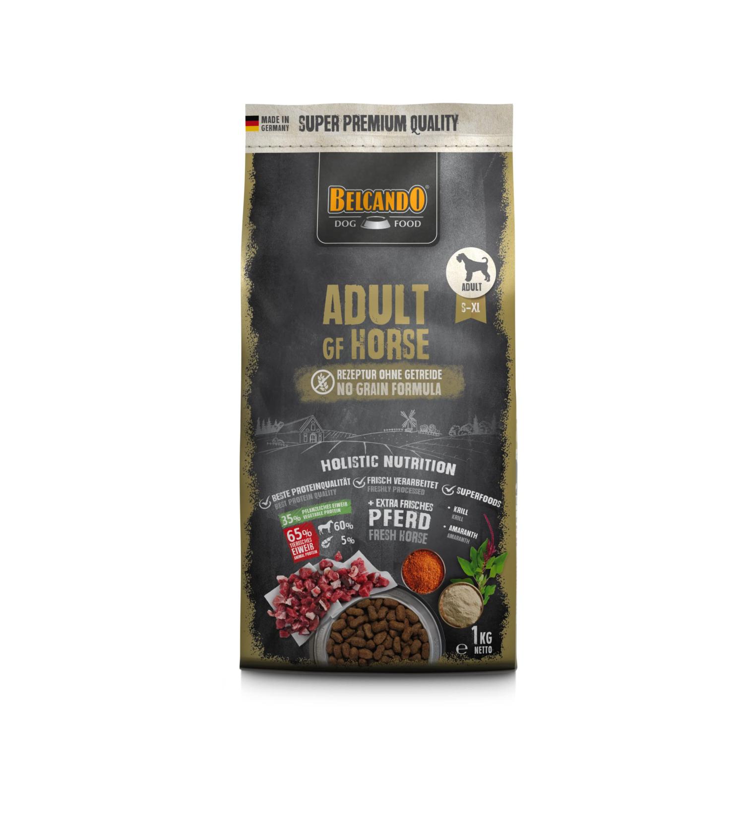 Belcando Adult GF Horse Dog Food 1kg | Grain-Free Dry Food for Adult Dogs of All Breeds | Premium Sole Feed - Buy Online on GoSupps.com