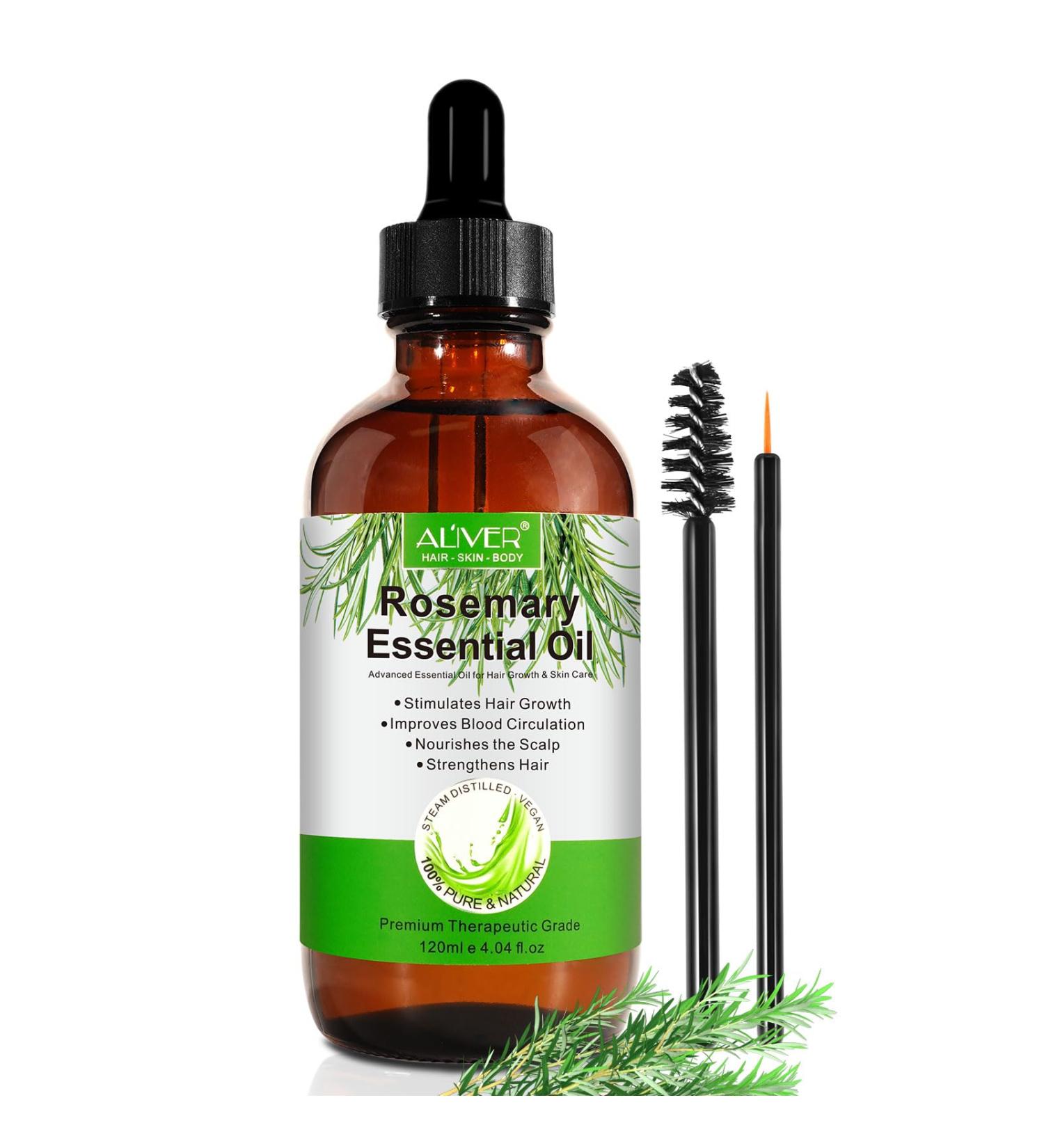 Organic Rosemary Oil for Hair Growth | Essential Oil for Scalp Care & Hair Loss - 120ml - Buy Online on GoSupps.com