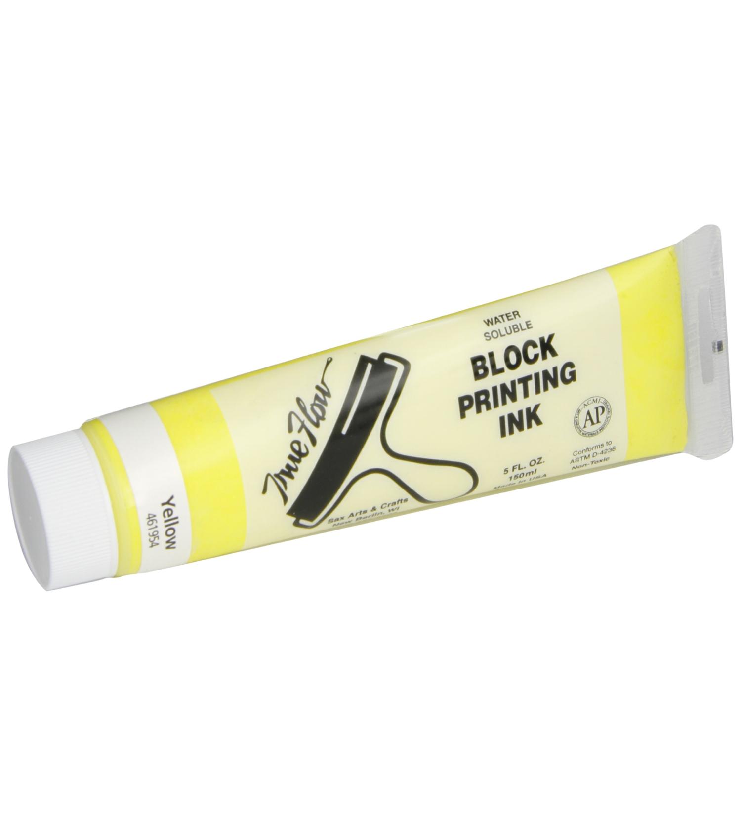 Sax True Flow Water Soluble Block Printing Ink - 5 Ounce Tube - Yellow