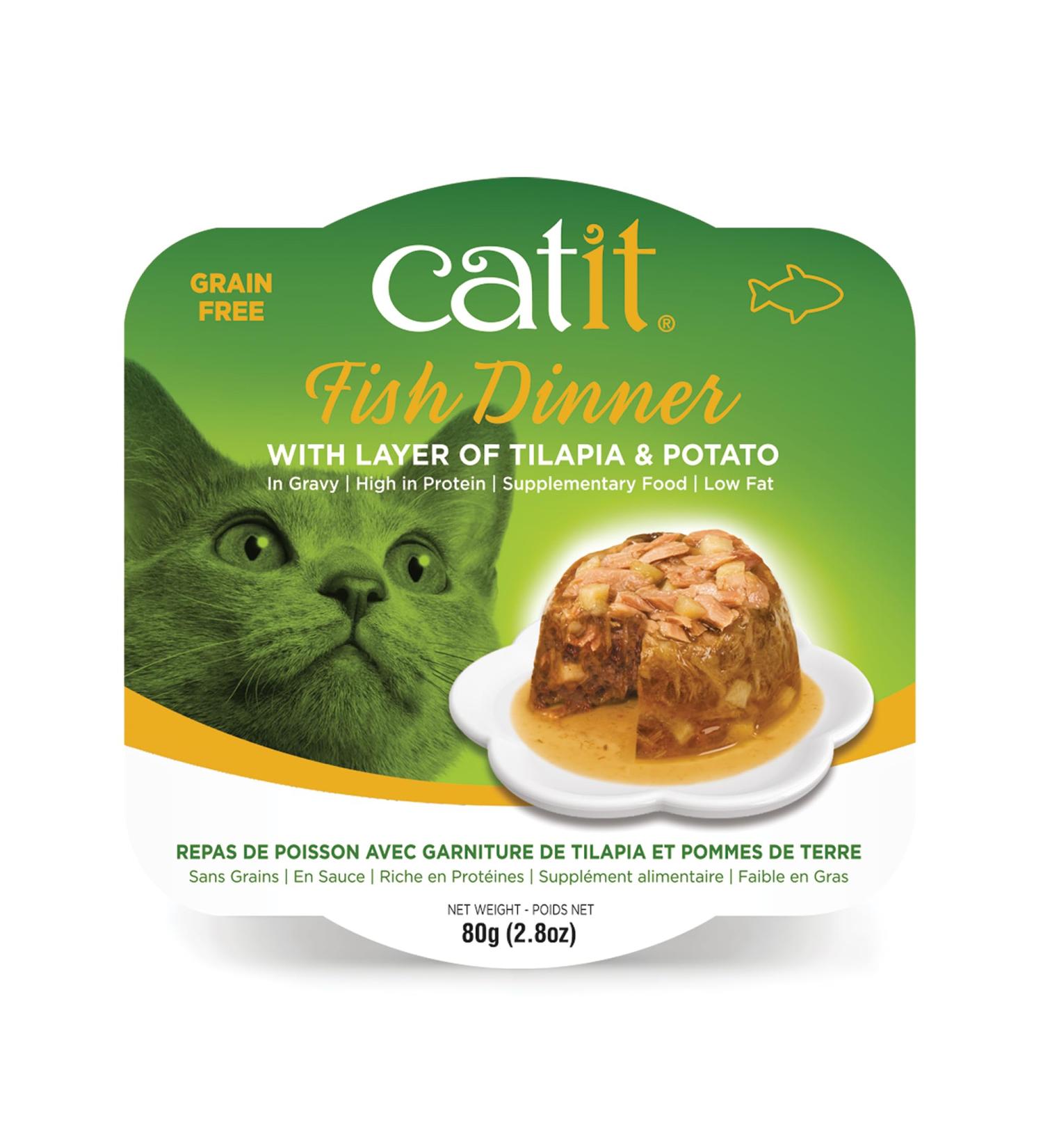 Catit Wet Cat Food Fish Dinner with Tilapia & Potato 80 g Pack of 6 Cat Food Cat Food Wet Nourriture Pour Chat Cat Wet Food Chat Kitten Food Kitten Wet Food Canned Cat Food - Buy Online on GoSupps.com
