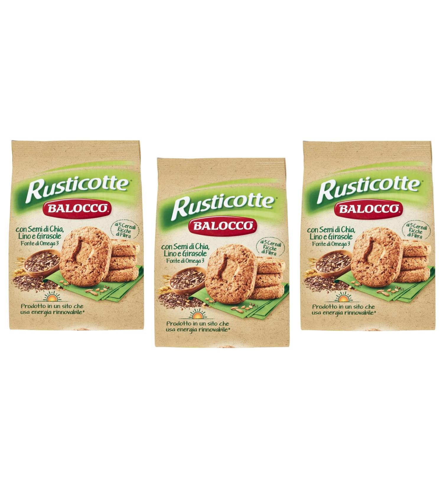  Balocco Balocco Rusticotte Biscotti Integrali ai 5 Cereali Whole Cookies with 5 Cereals Chia Seed Flax Seed and Sunflower Seeds Cookies Cookies 100% Italian Cookies 700g - Buy Online on GoSupps.com