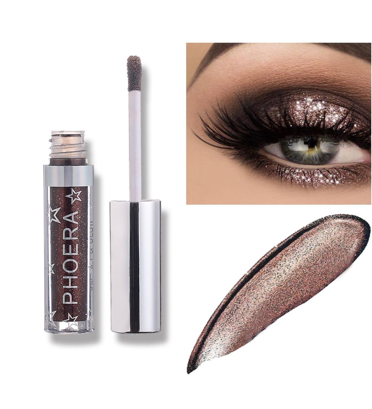 Kybbe 12 Colors Liquid Eyeshadow Long Lasting Waterproof Shiny Shimmer Glitter Metallic Pigments Eye Makeup - Buy Online on GoSupps.com