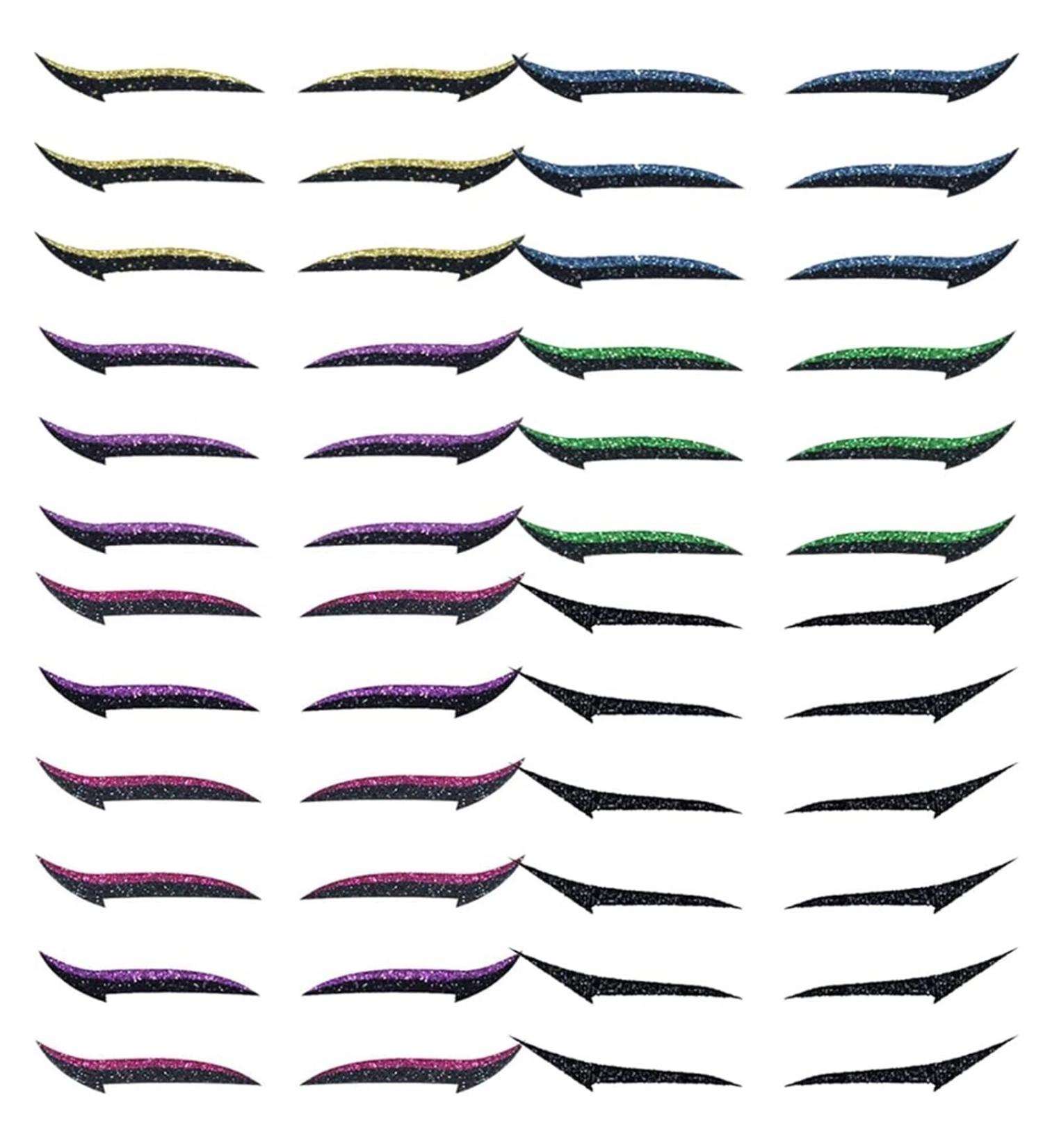 12 Pair Stick On Eyeliner Strips Stick On Glitter Eyeliner Stick On Eyeliner Glitter Double Eyelid Tape Eye Line Strip (Color : 24 Pairs) - Buy Online on GoSupps.com