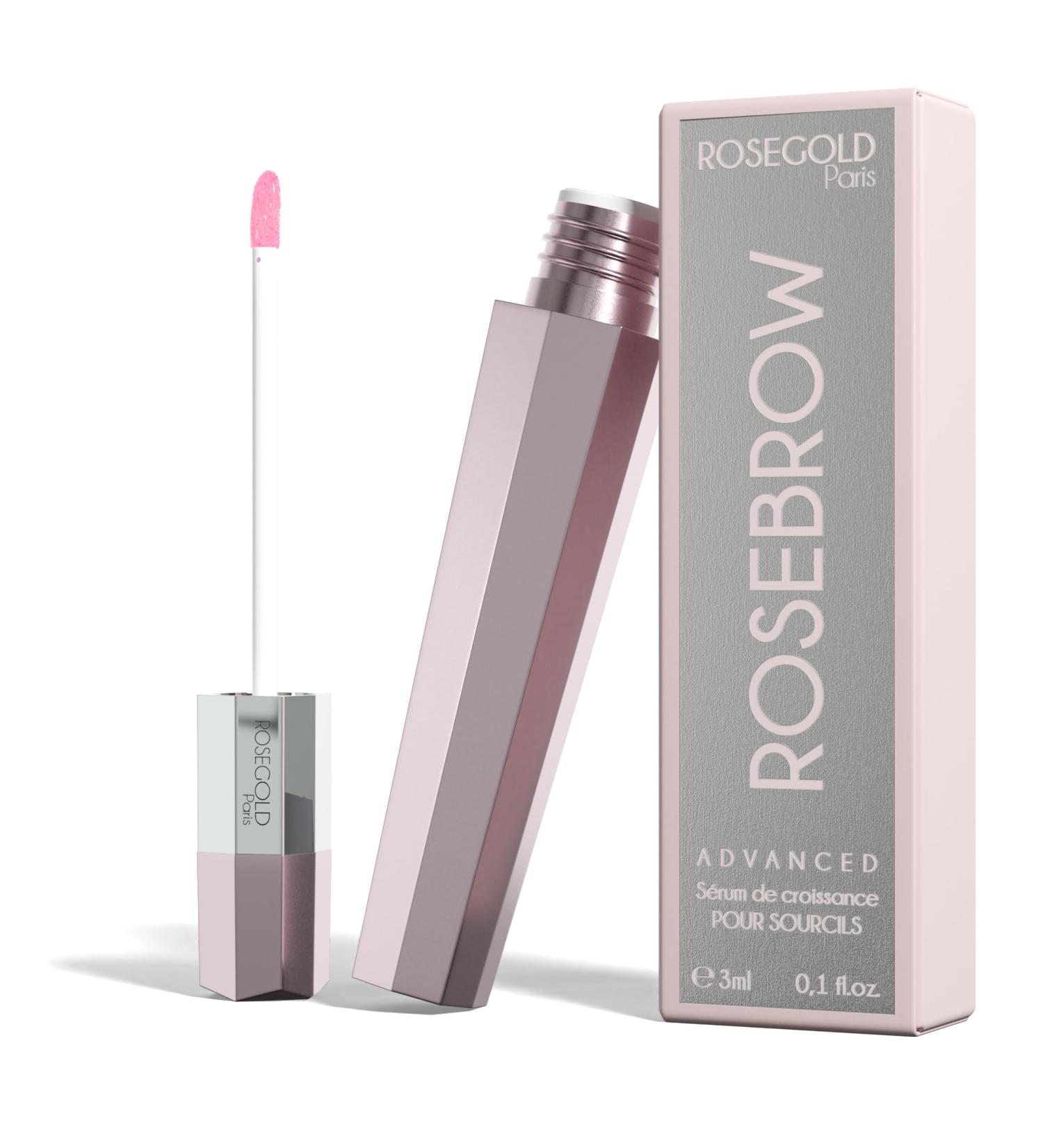 ROSEBROW Advanced Natural Eyebrow Growth Serum by ROSEGOLD Eyebrow Serum Grows + Fuller + Longer + Thicker Made in France Hormone-Free Vegan (1 Month Treatment) - Buy Online on GoSupps.com