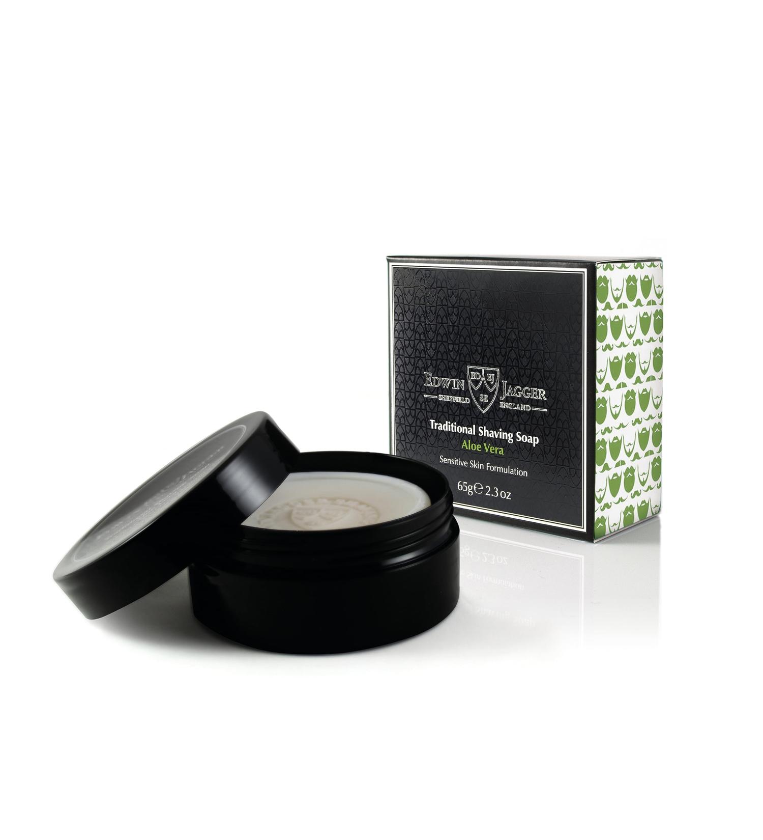 Edwin Jagger SSAVT Aloe Vera Natural Shaving Soap 65g Travel Tub - 99.9% Pure Aloe Vera - Buy Online on GoSupps.com