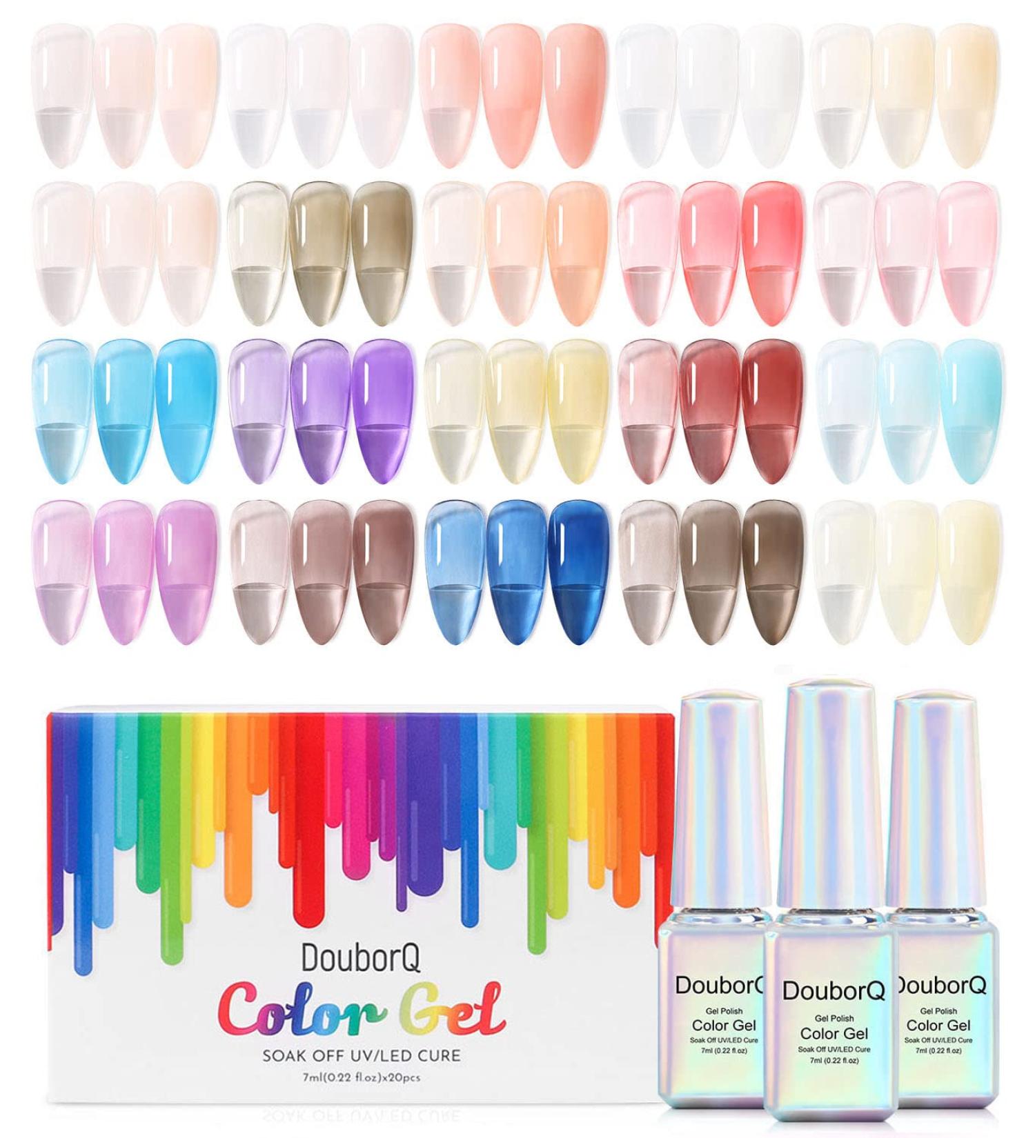 Douborq Gel Nail Polish - 20 Vibrant Colors for Salon & At-Home Use | Crystal Clear & Summer Shades - Buy Online on GoSupps.com