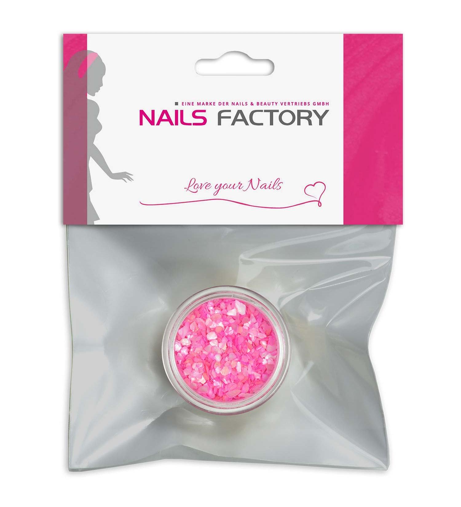 N&BF Nail Art Muschelspleter |Crushed Shells Pink |Perlmutt splinters for gel nails and acrylic modeling |Glitter Sea Shells |Glitzer mussel particles |Musschel inlay's pink