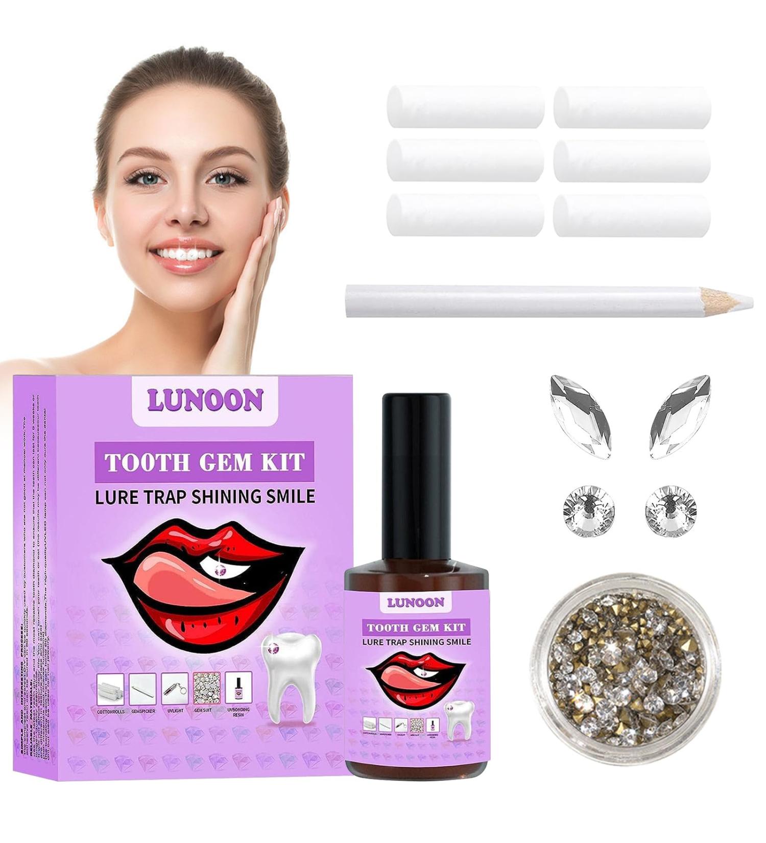 Buy Tartar Jewelry Set | DIY Tooth Gemstone Kit with Purple & Silver Tooth Drill | Multicolored Tooth Gem Set with Hardening Light & Glue - Buy Online on GoSupps.com