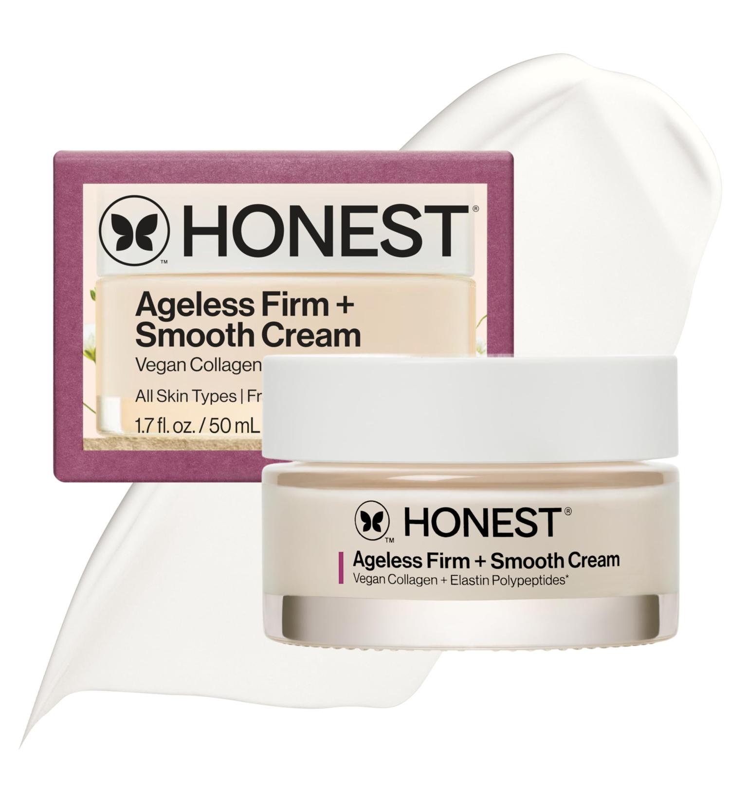 Honest Beauty Ageless Firm and Smooth Cream Powered by Vegan Collagen Elastin Polypeptides Firmer Smoother Looking Skin Fragrance Free EWG Verified Cruelty-Free 1.7 fl oz Firming Cream 1.7 fl oz - Buy Online on GoSupps.com