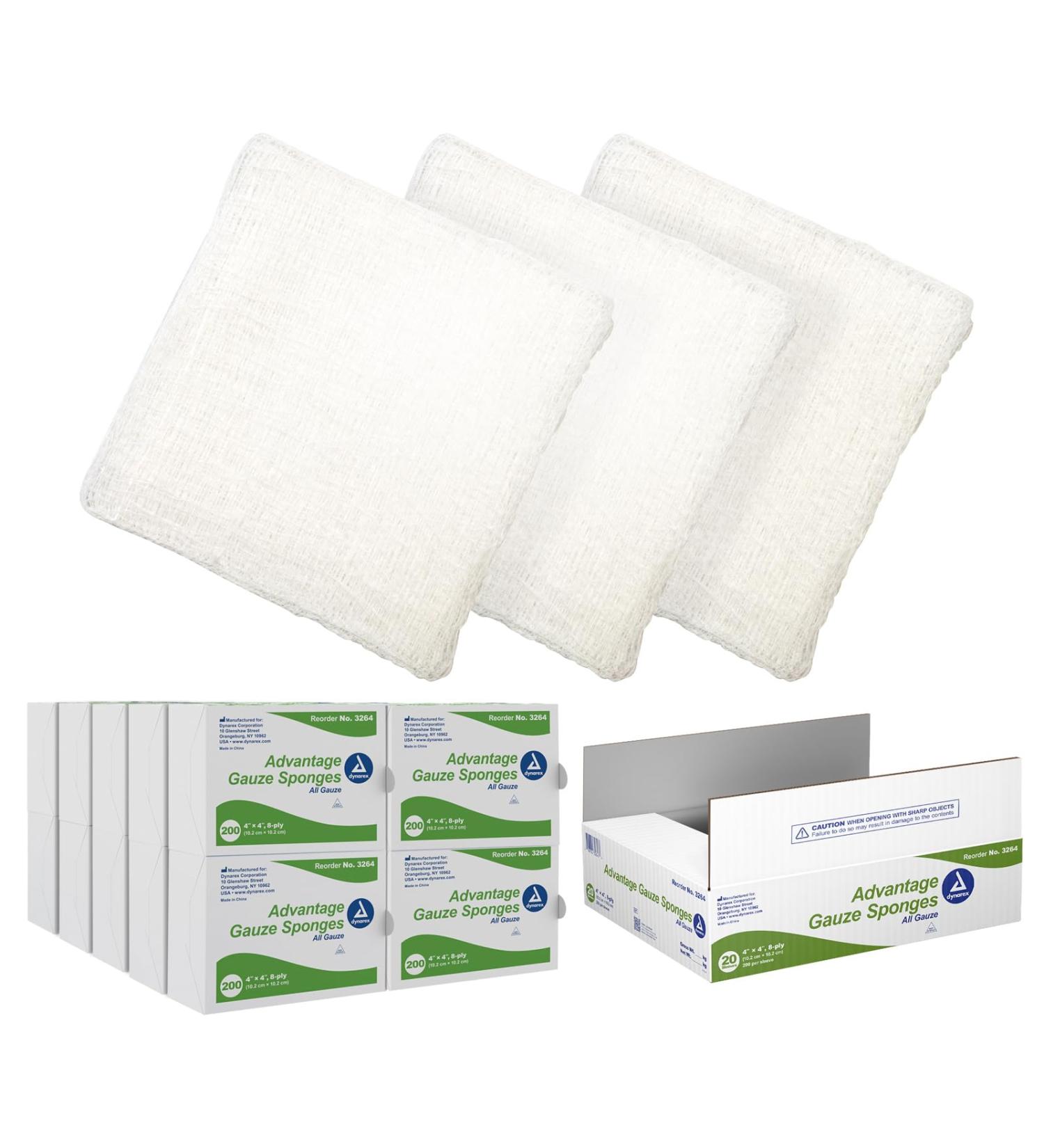 Buy Dynarex Advantage Surgical Sponges 8 Ply - 20 Count | Best Price & Fast International Shipping - Buy Online on GoSupps.com