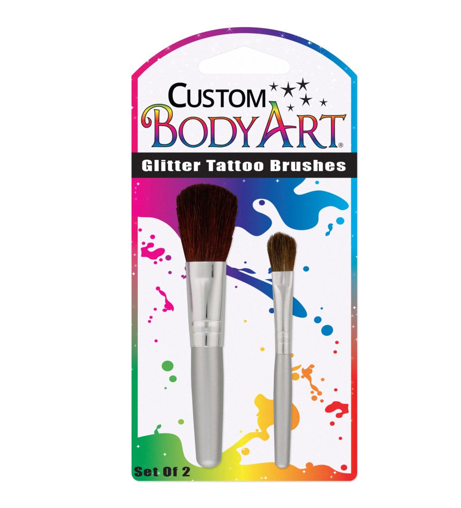 Custom Body Art - Set of 2 Glitter Tattoo Brushes