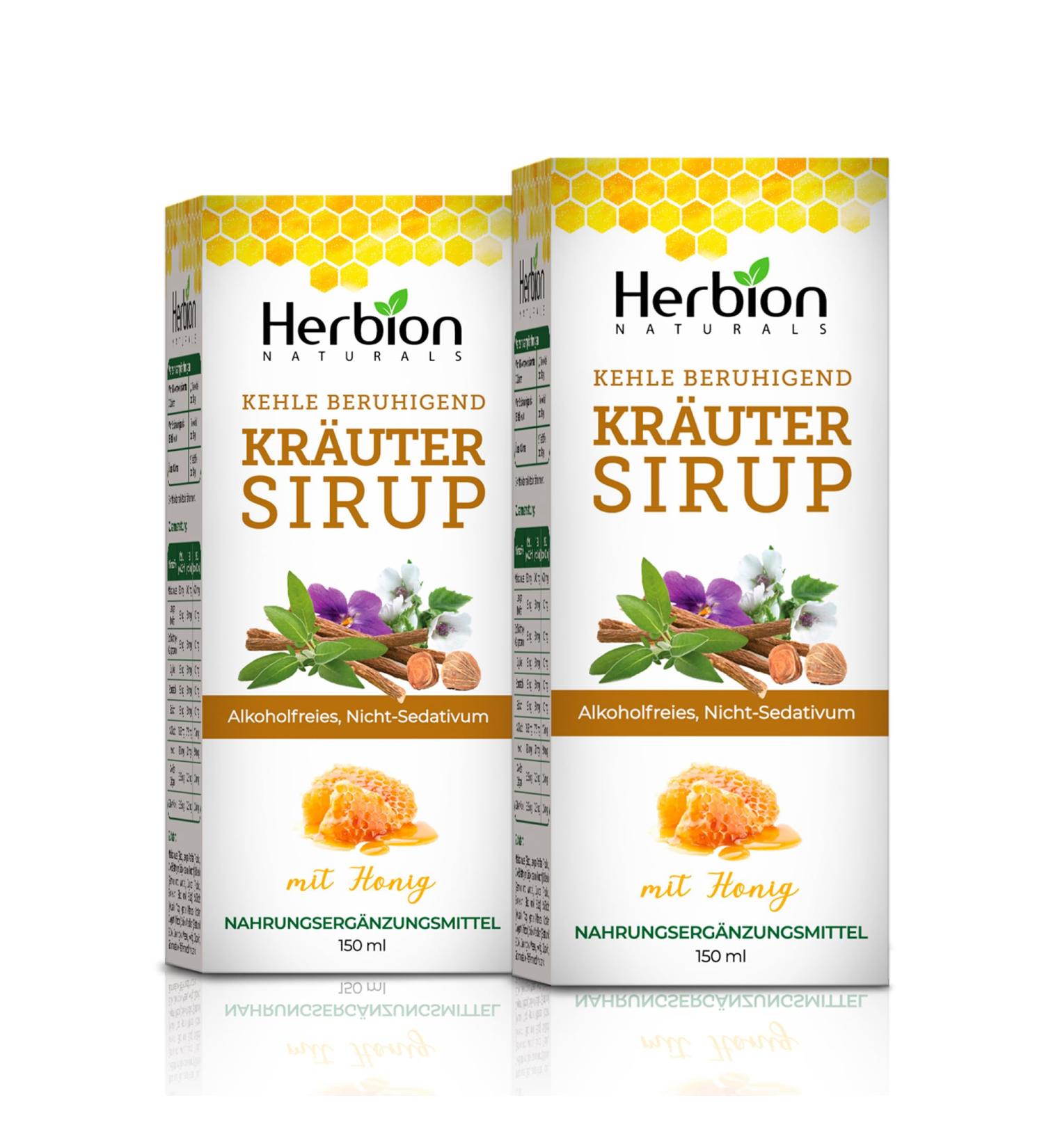 Herbion Naturals Cough Syrup with El Jarabe Para La Tos Con Miel Naturally Soothes the Throat Green Honey 5 fl oz Pack of 2 - Buy Online on GoSupps.com