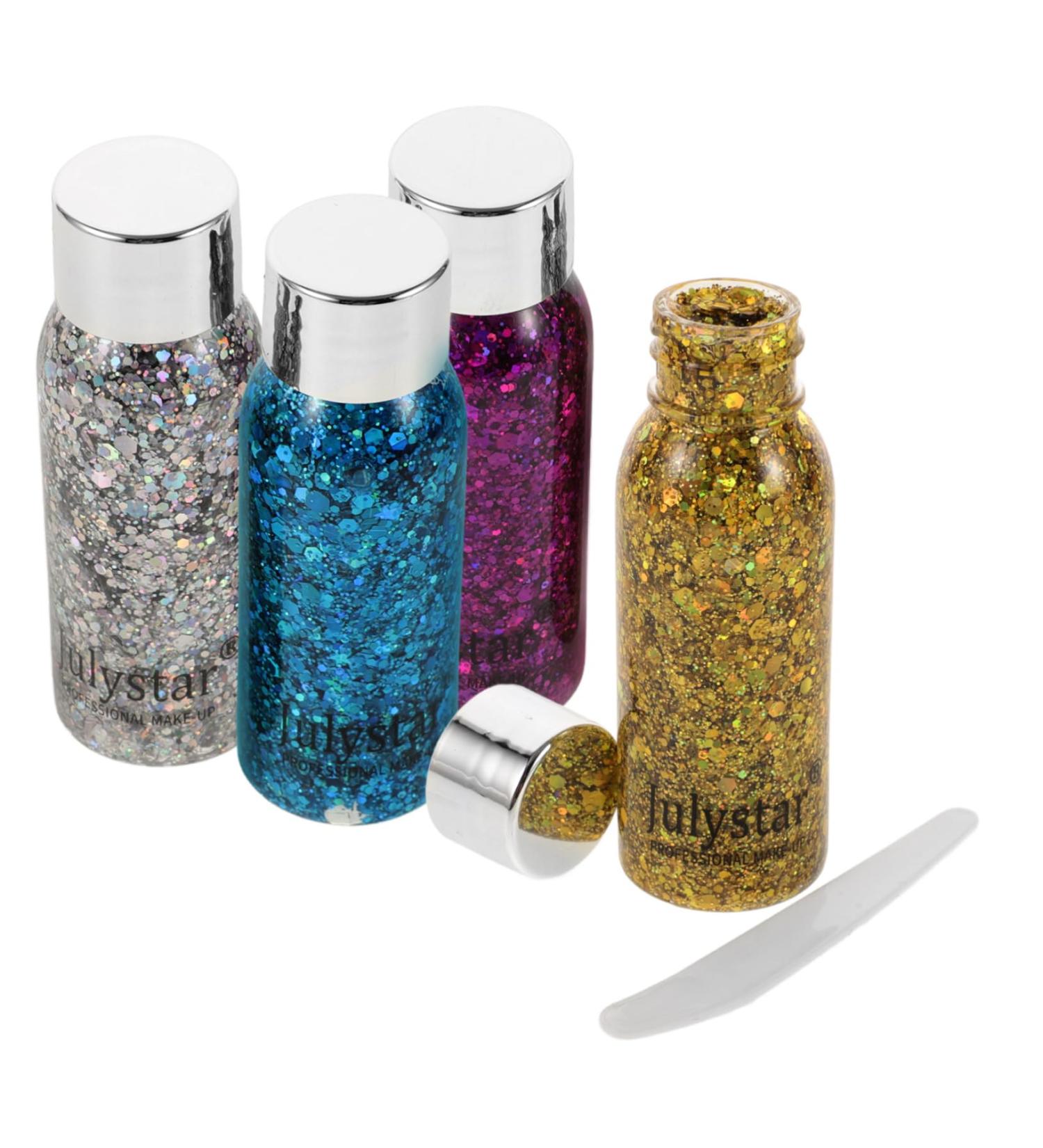 WOONEKY 4pcs Set Colorful Eye Shadow Holographic Glitter Glitter Eyeshadow Face Glitter - Buy Online on GoSupps.com