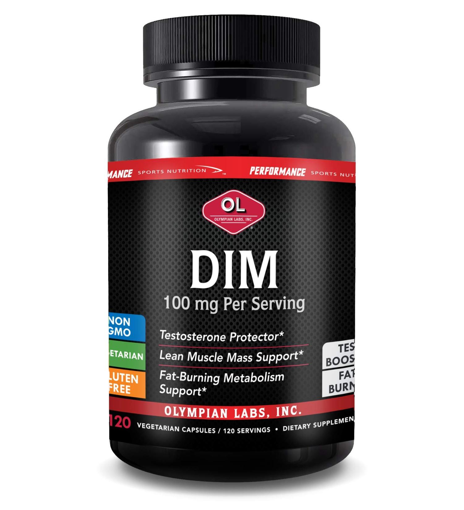 Olympian Labs DIM 100mg - Diindolylmethane Supplement for Hormone Balance Clear Skin PCOS Support & Lean Muscle - 120 Capsules - International Shipping Available - Buy Online on GoSupps.com