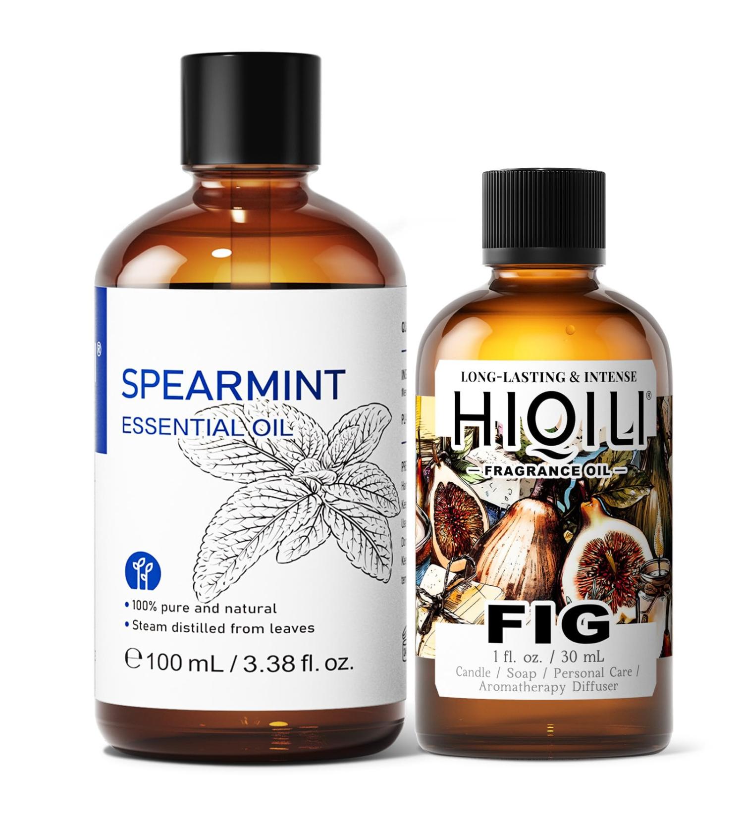 HIQILI 100ML Spearmint Essential Oil & 30ML Fig Fragrance Oil for DIY Diffuser - Buy Online on GoSupps.com