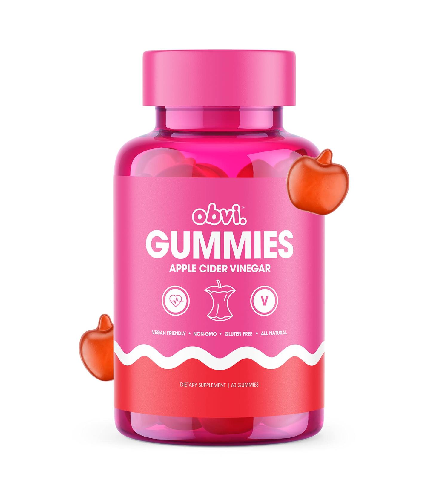 Obvi Apple Cider Vinegar Gummies - All Natural Dietary Supplement (60 Count) - Buy Online on GoSupps.com