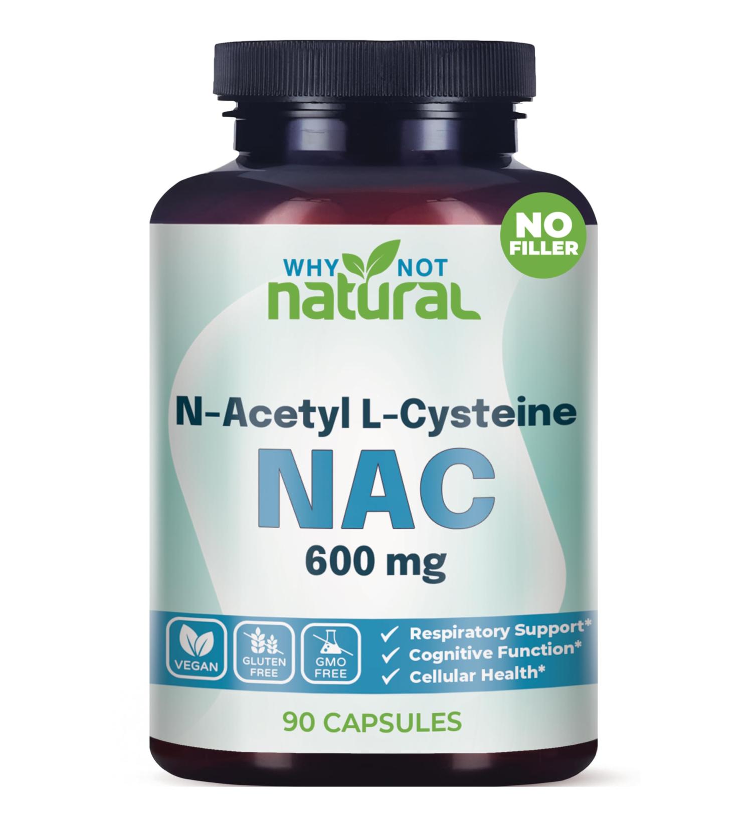 NAC Supplement 600 mg N-Acetyl Cysteine Capsules Pure N-Acetylcysteine No Filler - Buy Online on GoSupps.com