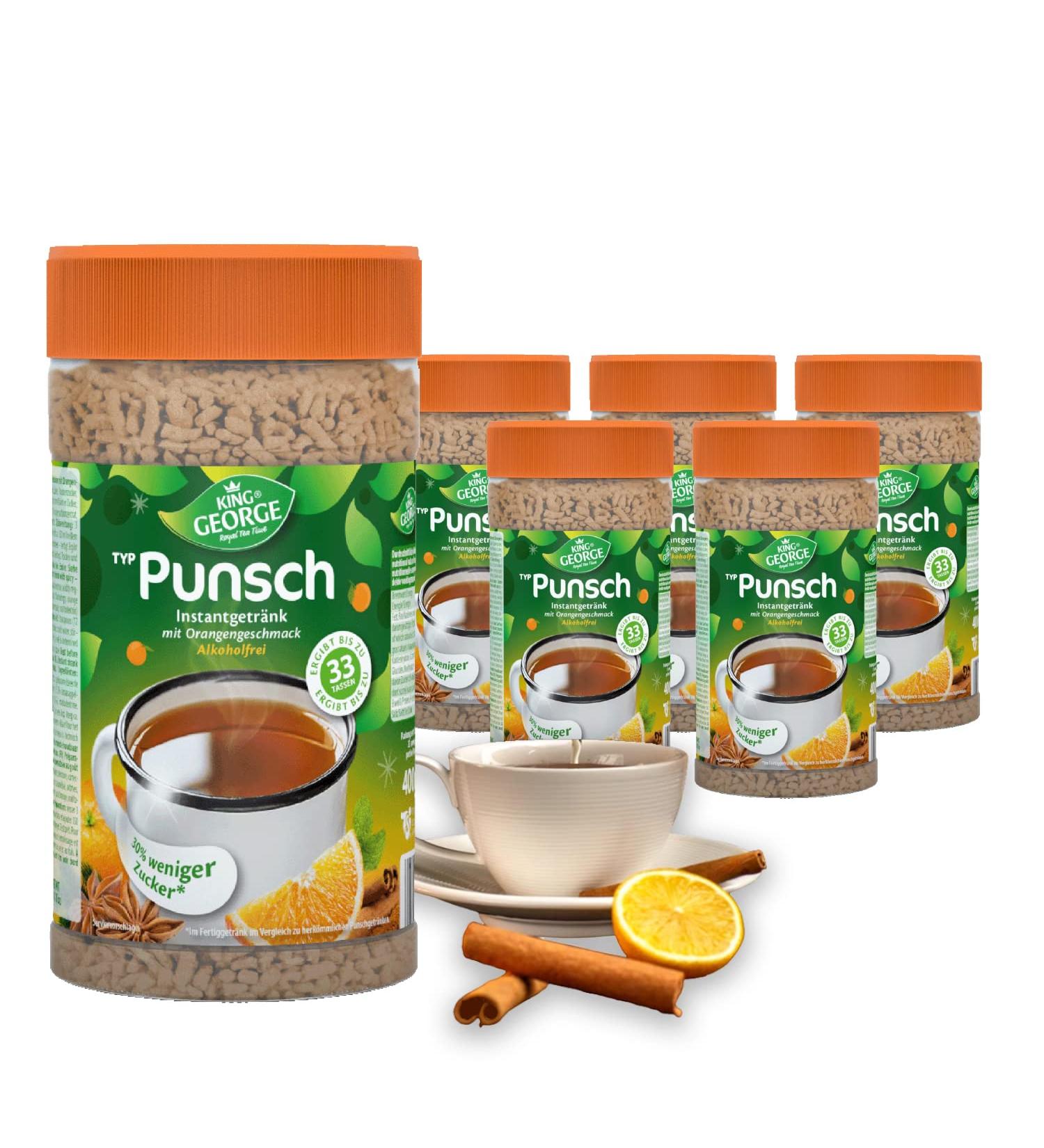 King George Royal Tea Time - Instant Orange Drink 6x400g | Hot & Cold Black Tea Extract for Up to 4L - Buy Online on GoSupps.com