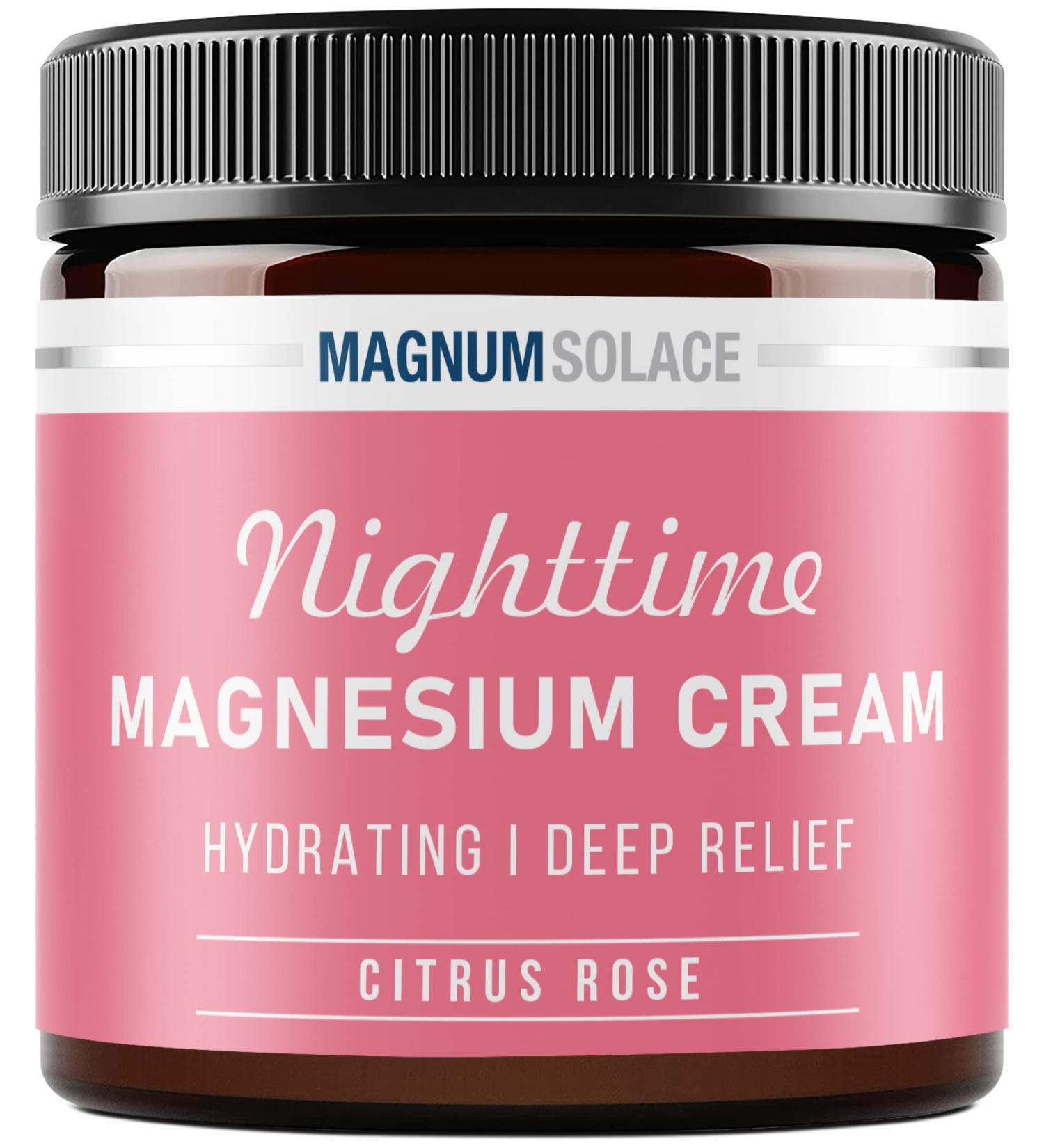 Nighttime Magnesium Cream for Muscle Relaxation - Topical Magnesium Chloride Lotion for Legs, Arms, and Chest - USA Made, Safe for Kids (Citrus Rose) - 4 fl oz - Buy Online on GoSupps.com