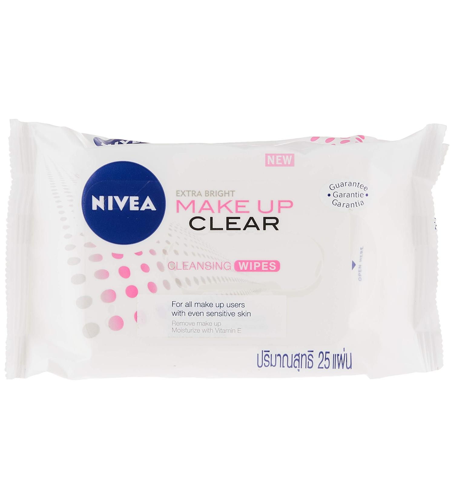 Nivea Makeup Clear Cleansing Wipes 25 Sheets - Gentle Makeup Remover for All Skin Types | International Shipping Available - Buy Online on GoSupps.com