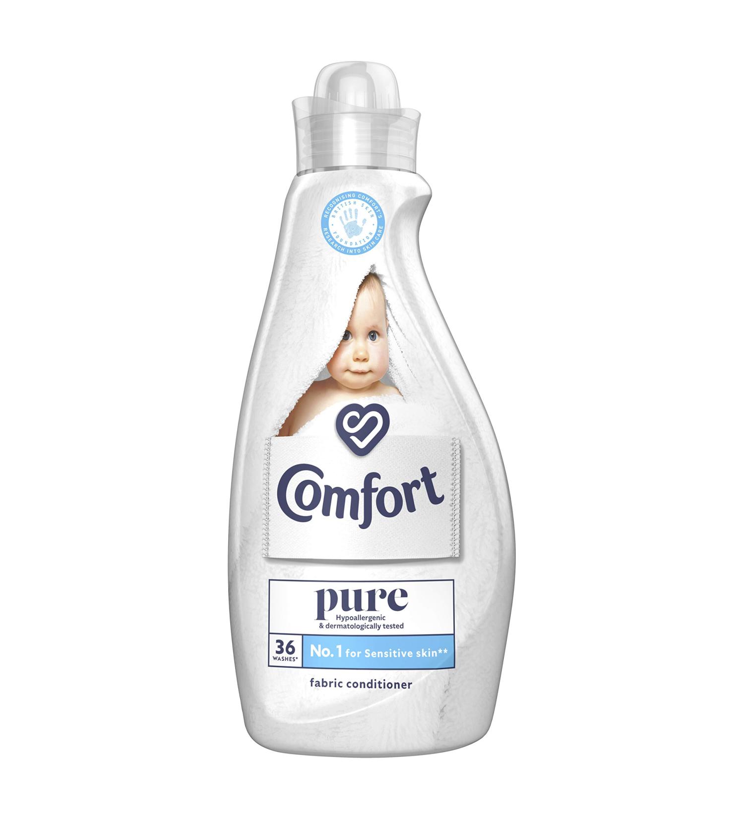 Comfort Pure Fabric Conditioner for Sensitive Skin 36 Wash - Dermatologically Tested - 1.26L (Pack of 1) - Buy Online on GoSupps.com