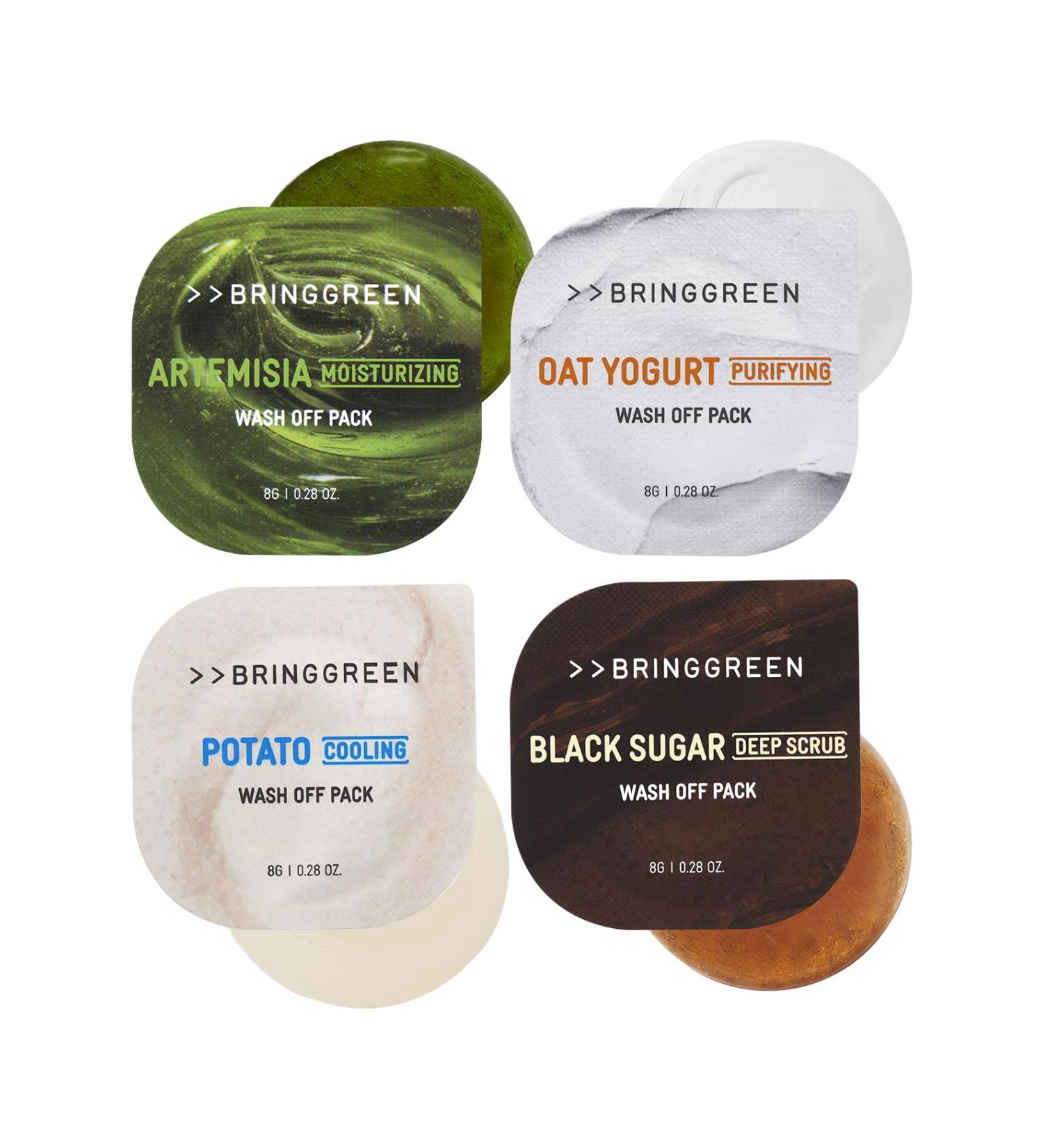 BRING GREEN Fresh Ball Wash Off Pack | Artemisia for Moisturizing Oat Yogurt for Purifying Potato for Cooling Black Sugar for Deep Scrub Wash-off type - Buy Online on GoSupps.com
