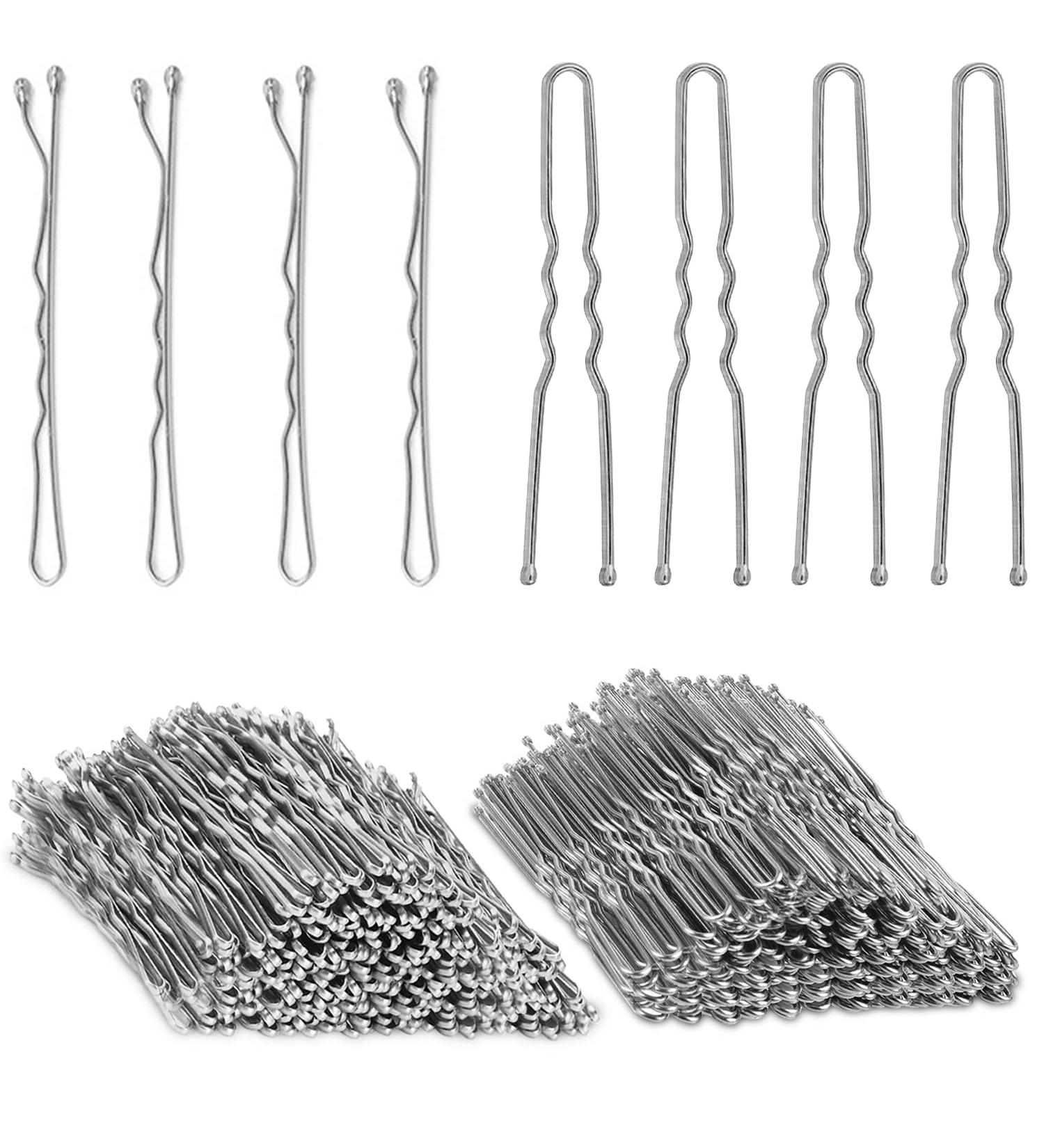 200pcs Silver Bobby Pins Kit - AITRAI U-shaped Hair Pins for Women & Girls - Perfect for White & Grey Hair - 2.4 & 2.2 Inch with Storage Box - Buy Online on GoSupps.com