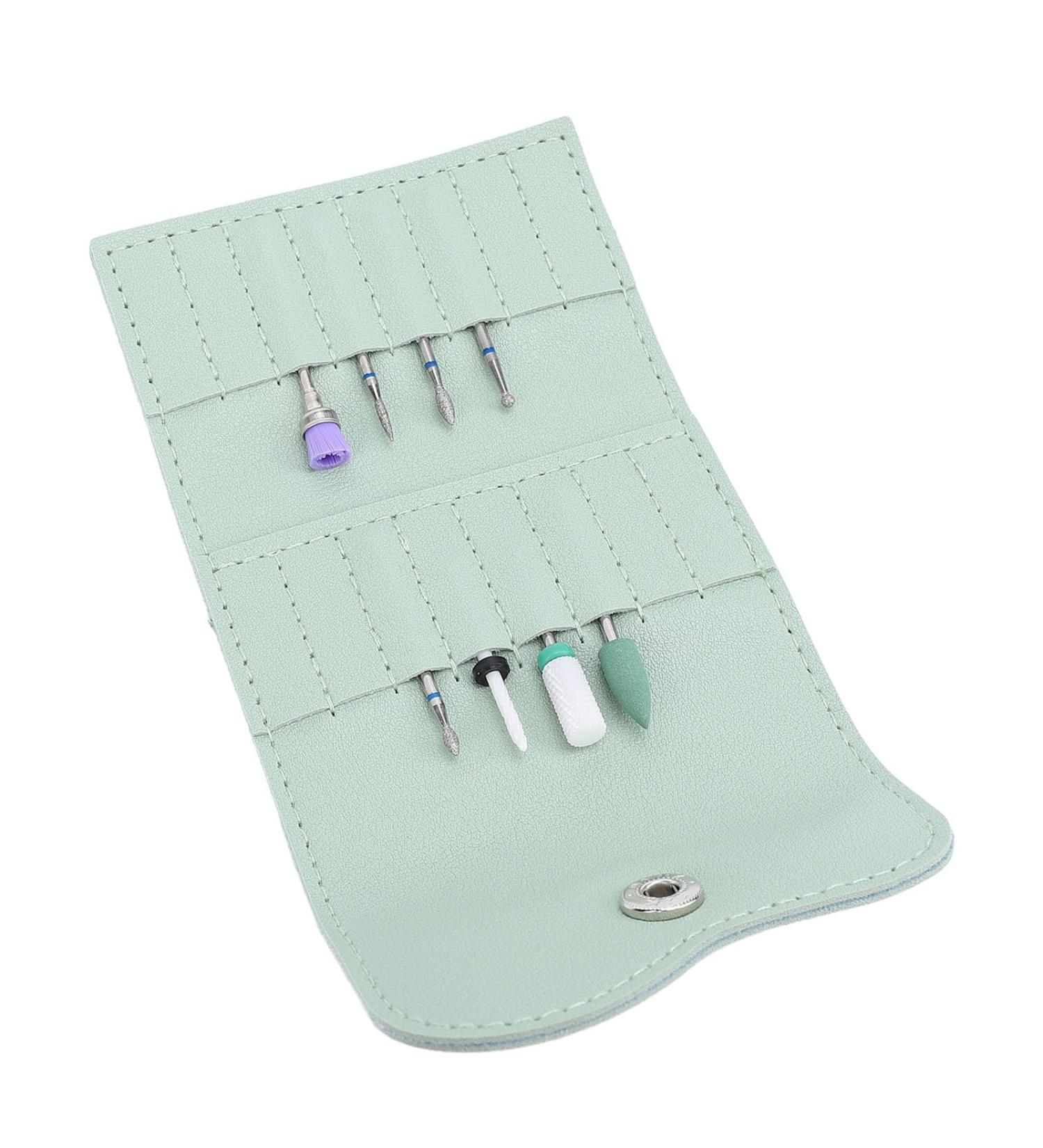Nail Drill Bit Holder Organizer Nail Drill Bit Holder Wallet Portable Multi Layer PU Storage Bag for Nail Sanding Heads with Design - Buy Online on GoSupps.com